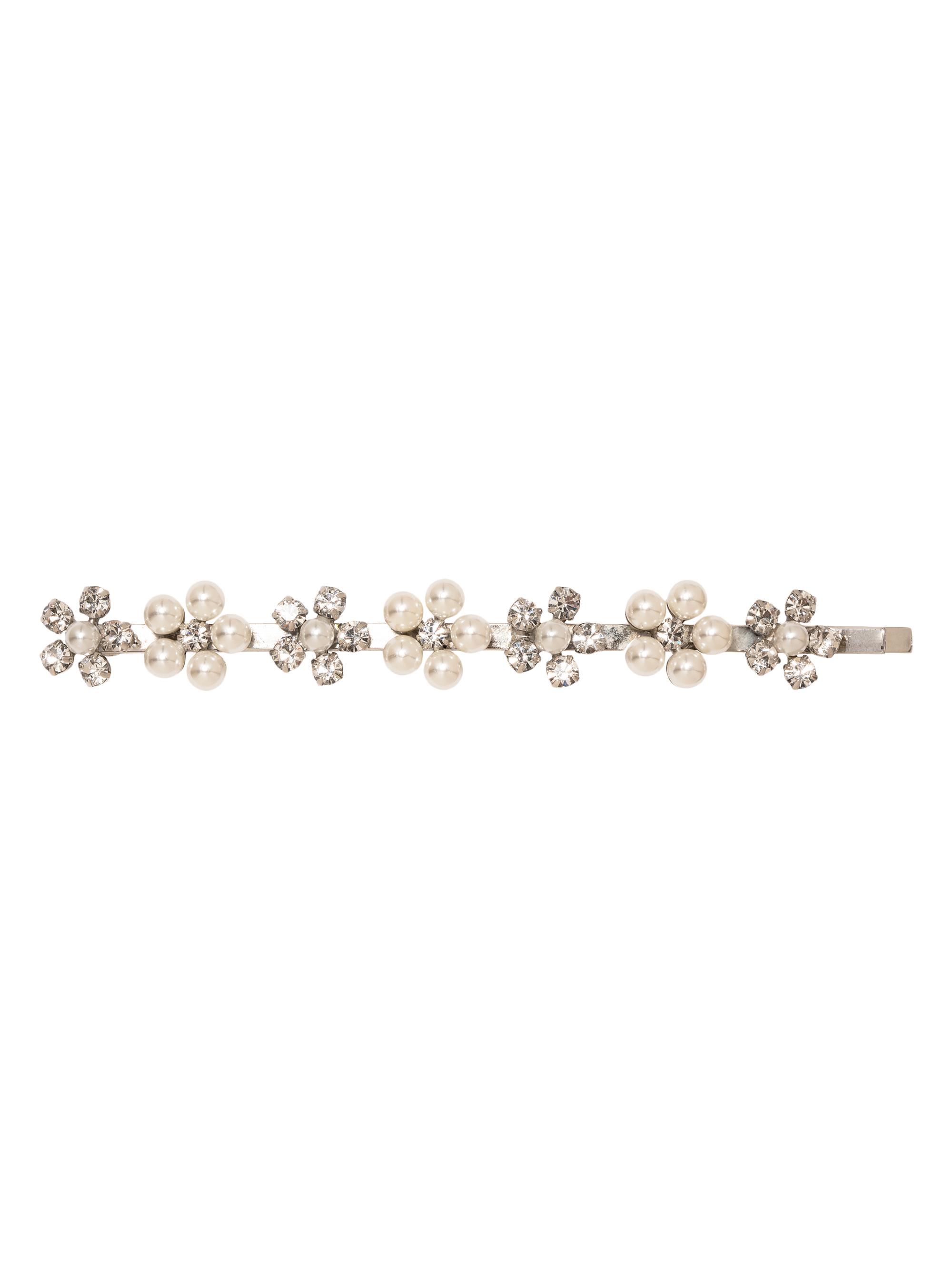 Jennifer Behr Women's Zaya Rhodium-Plated, Imitation Pearl & Crystal Barrette - Silver Pearl