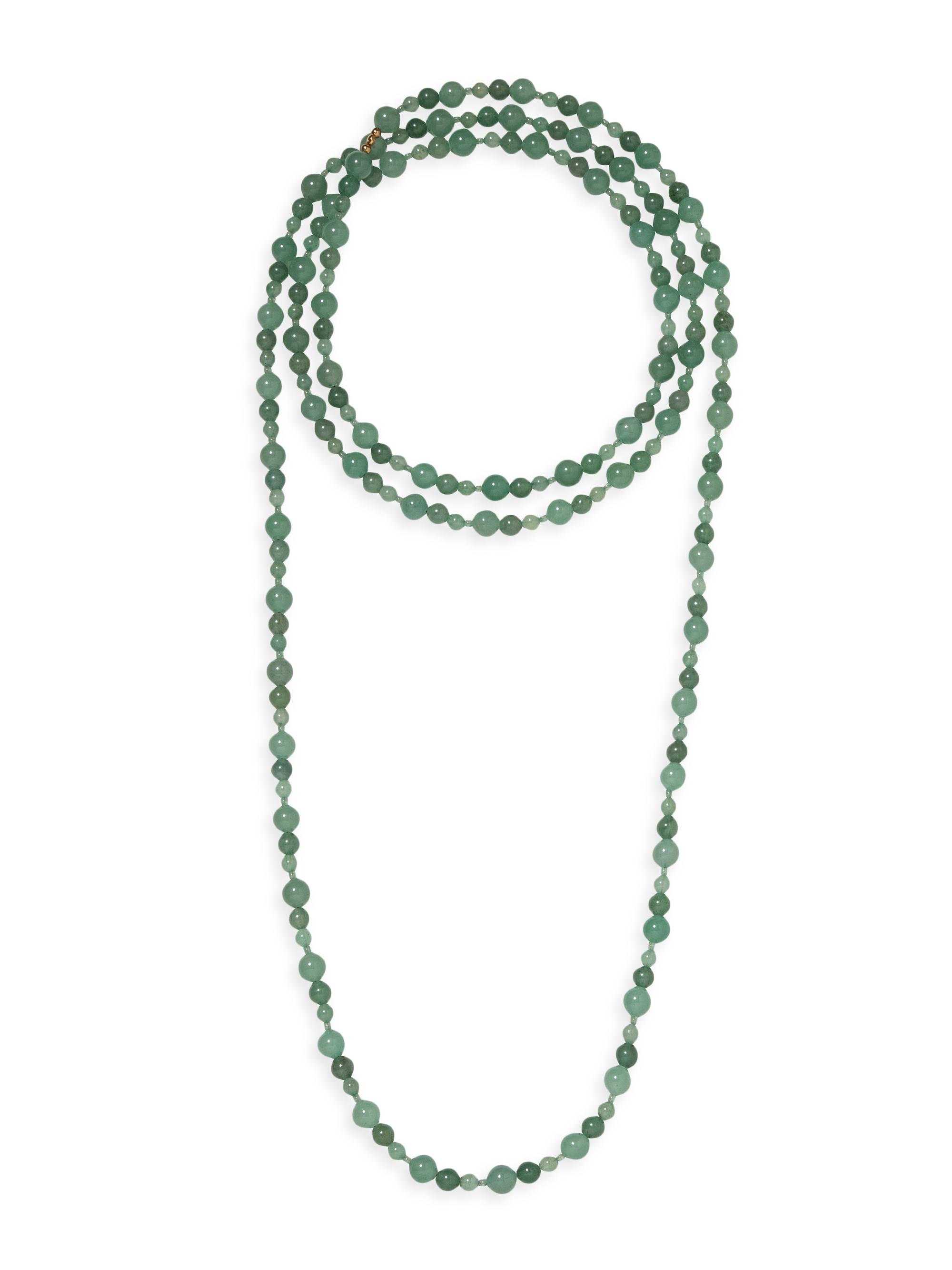 Jennifer Behr Women's Veda Aventurine Long Beaded Necklace - Aventurine