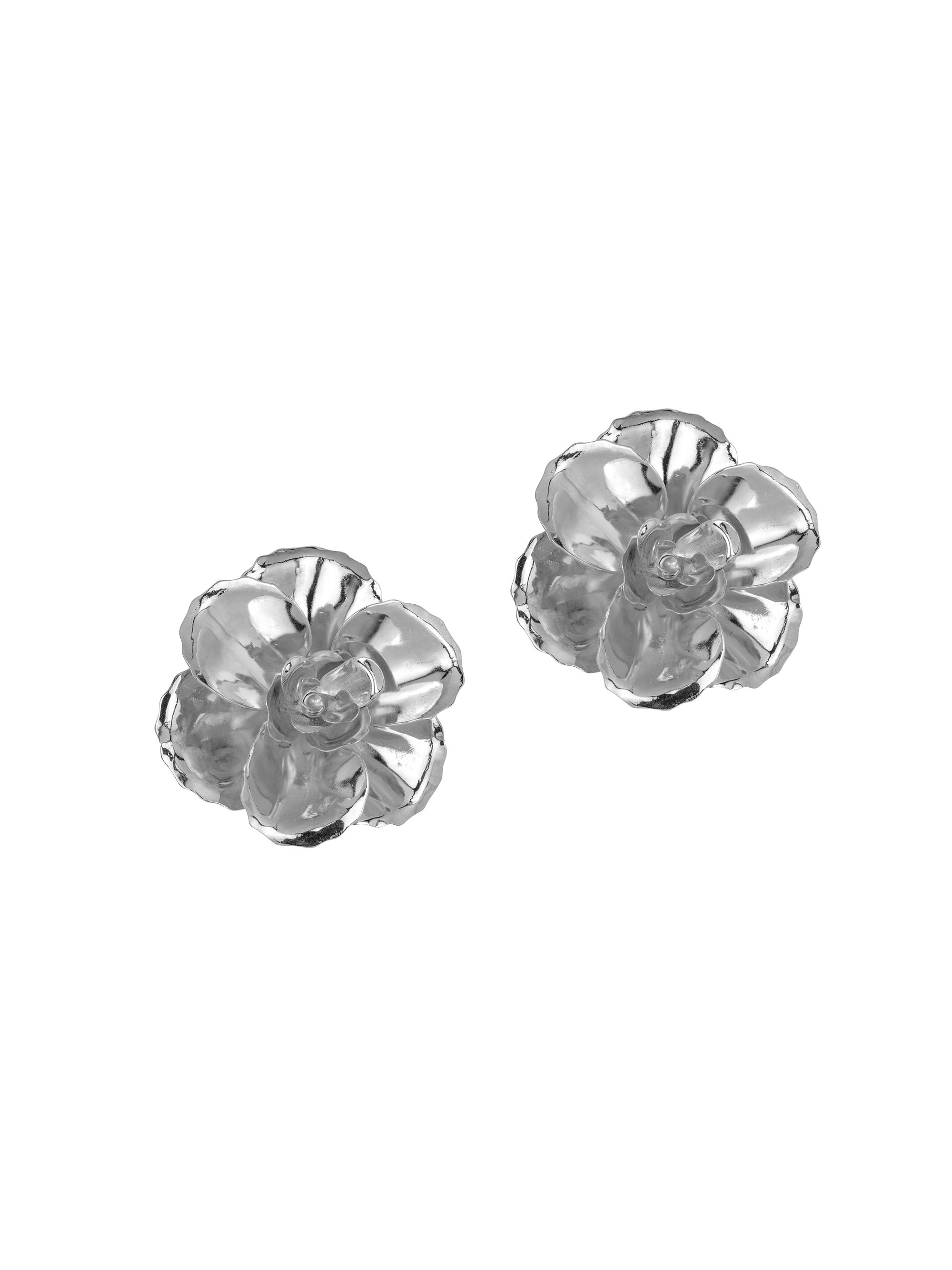 Jennifer Behr Women's Gladiolus Rhodium-Plated Flower Stud Earrings - Silver