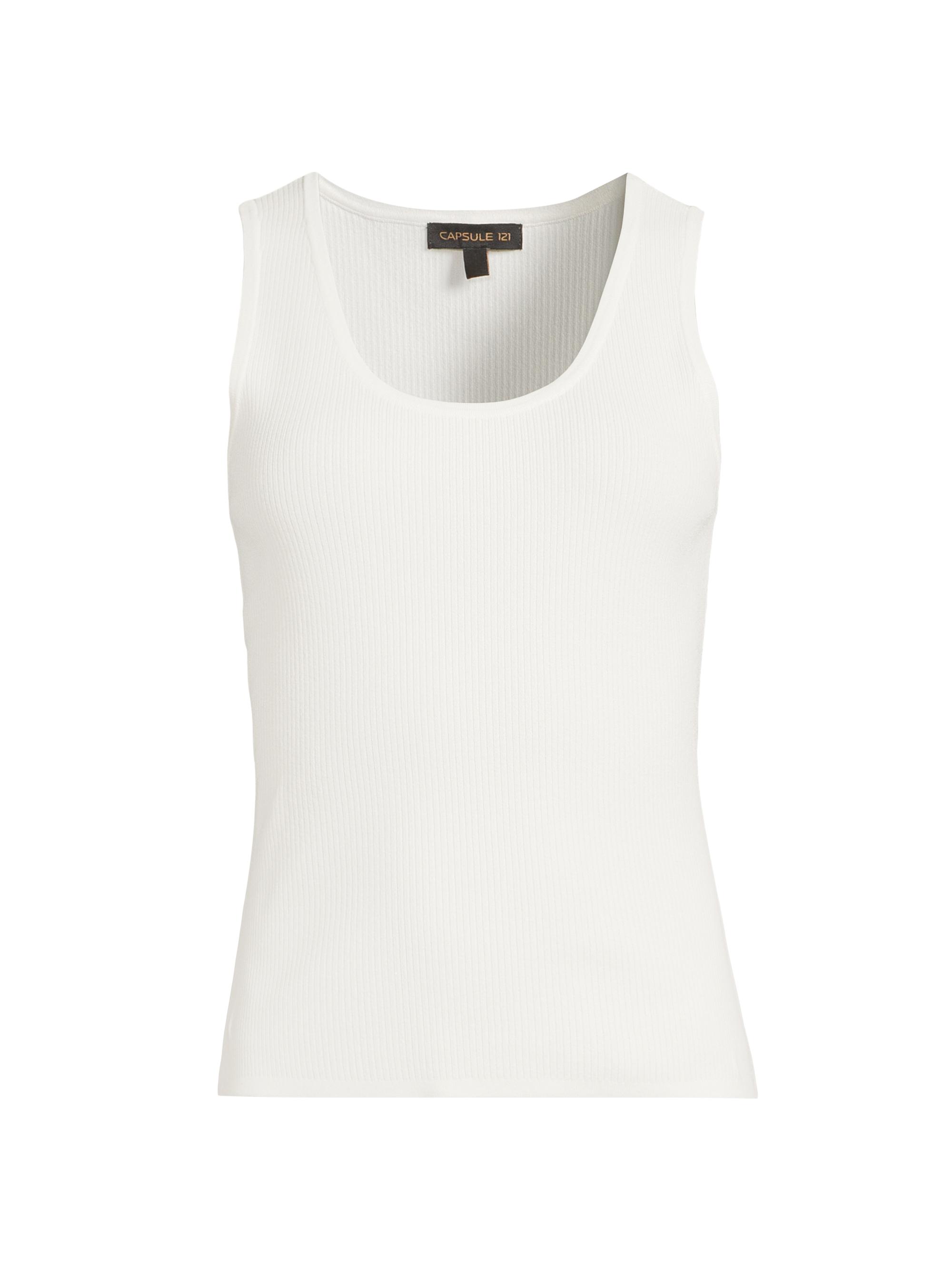 Capsule 121 Women's The Nikolai Rib-Knit Scoopneck Tank - Chalk