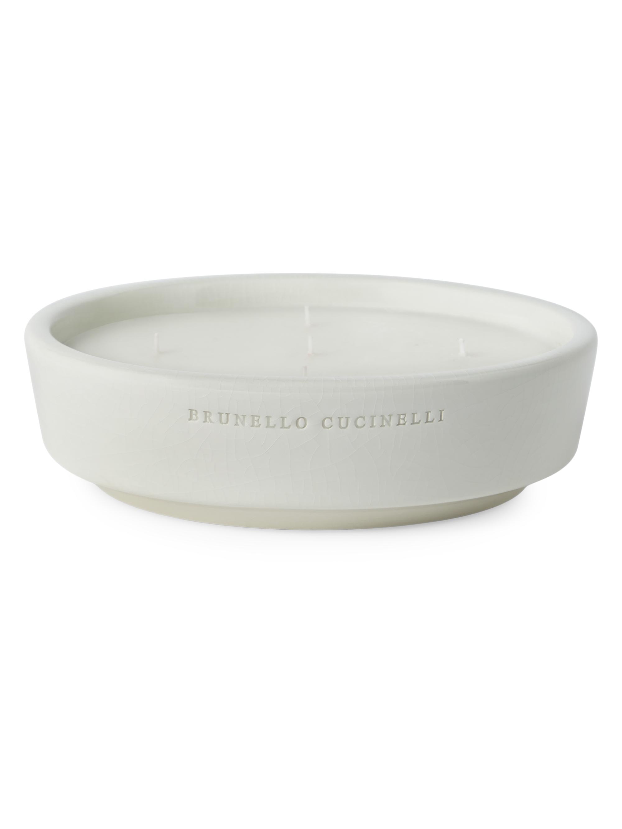 Brunello Cucinelli Extra Large Scented Candle in Ceramic Vessel - White