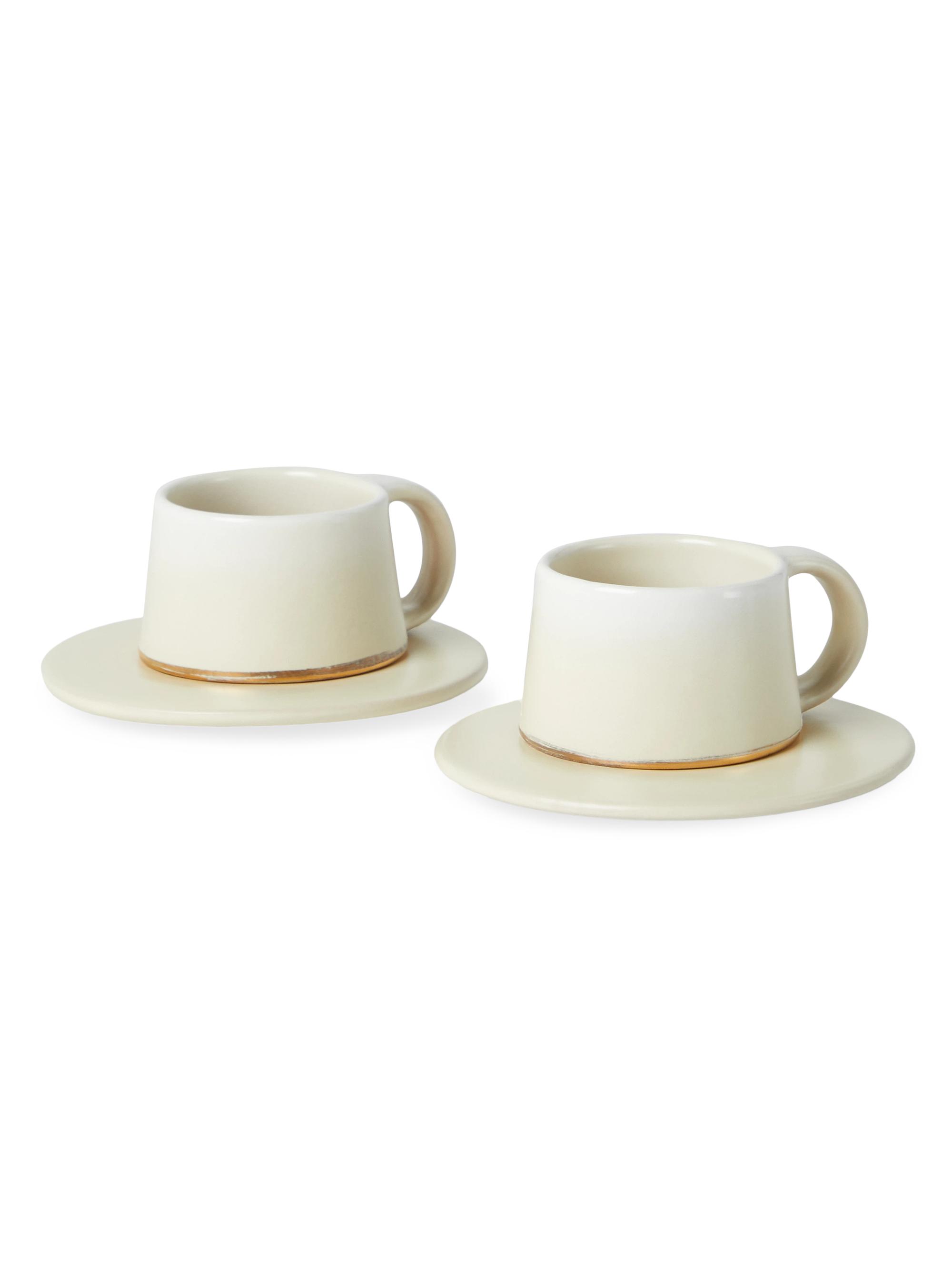 Brunello Cucinelli Ceramic Mug with Saucer and Lid - White