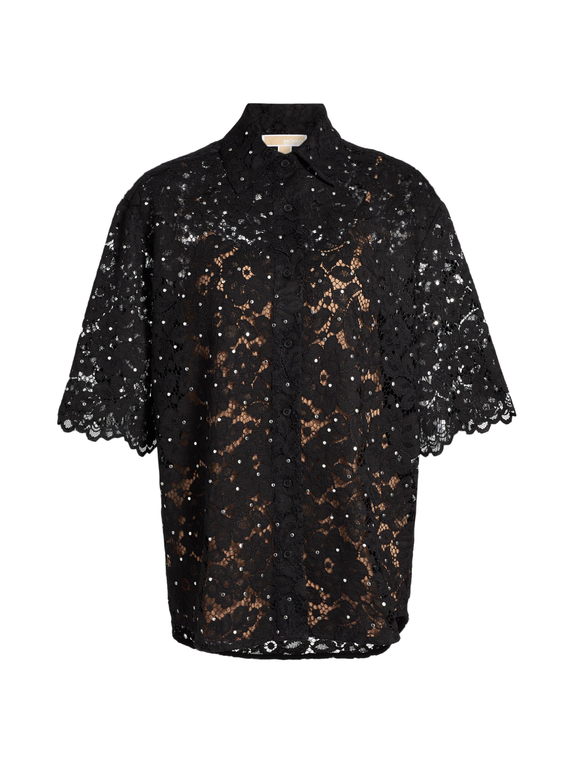 MICHAEL Michael Kors Studded Floral Lace Shirt | Saks Fifth Avenue
