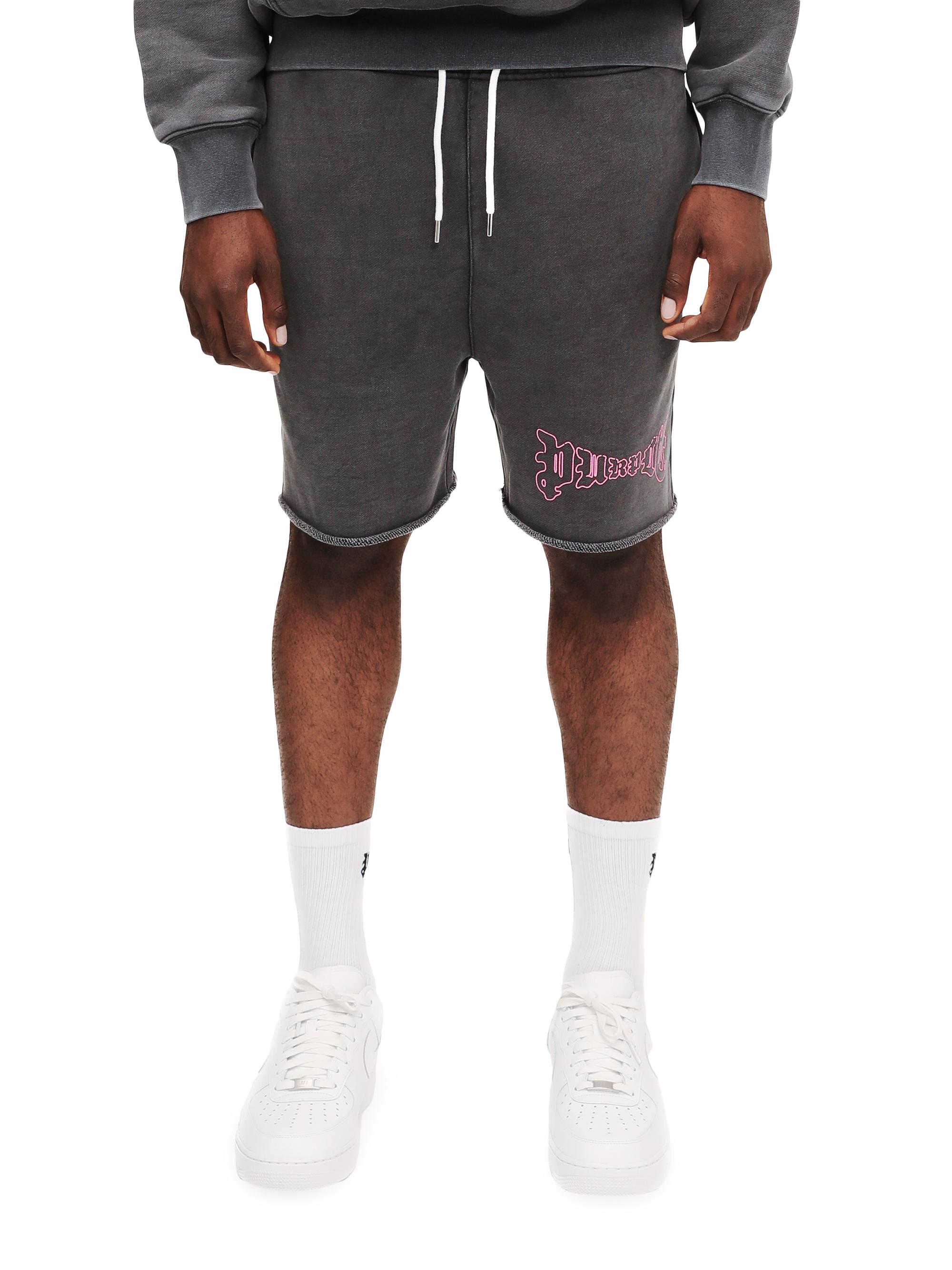 Purple Brand Men's Logo Fleece Drawstring Sweatshorts - Black