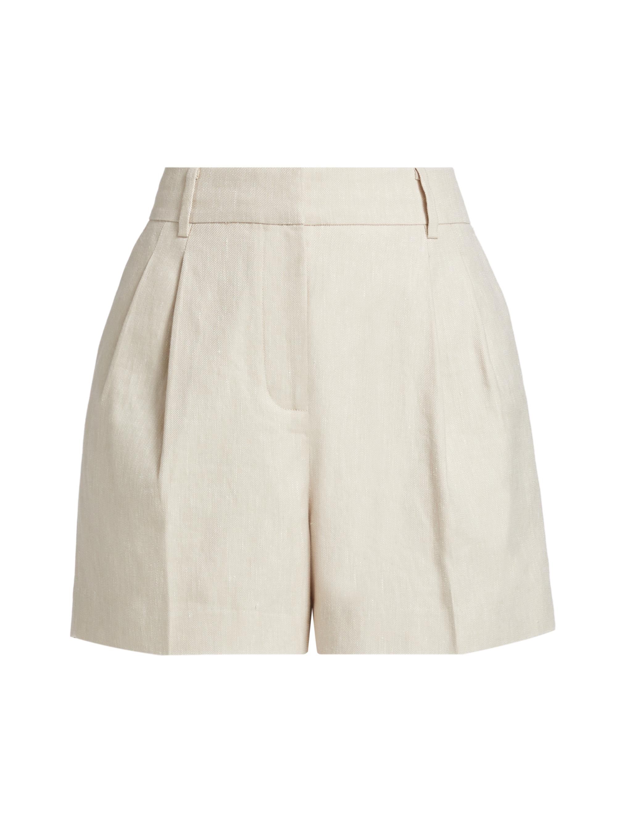 MICHAEL Michael Kors Women's Linen & Cotton Pleated Shorts - Dune
