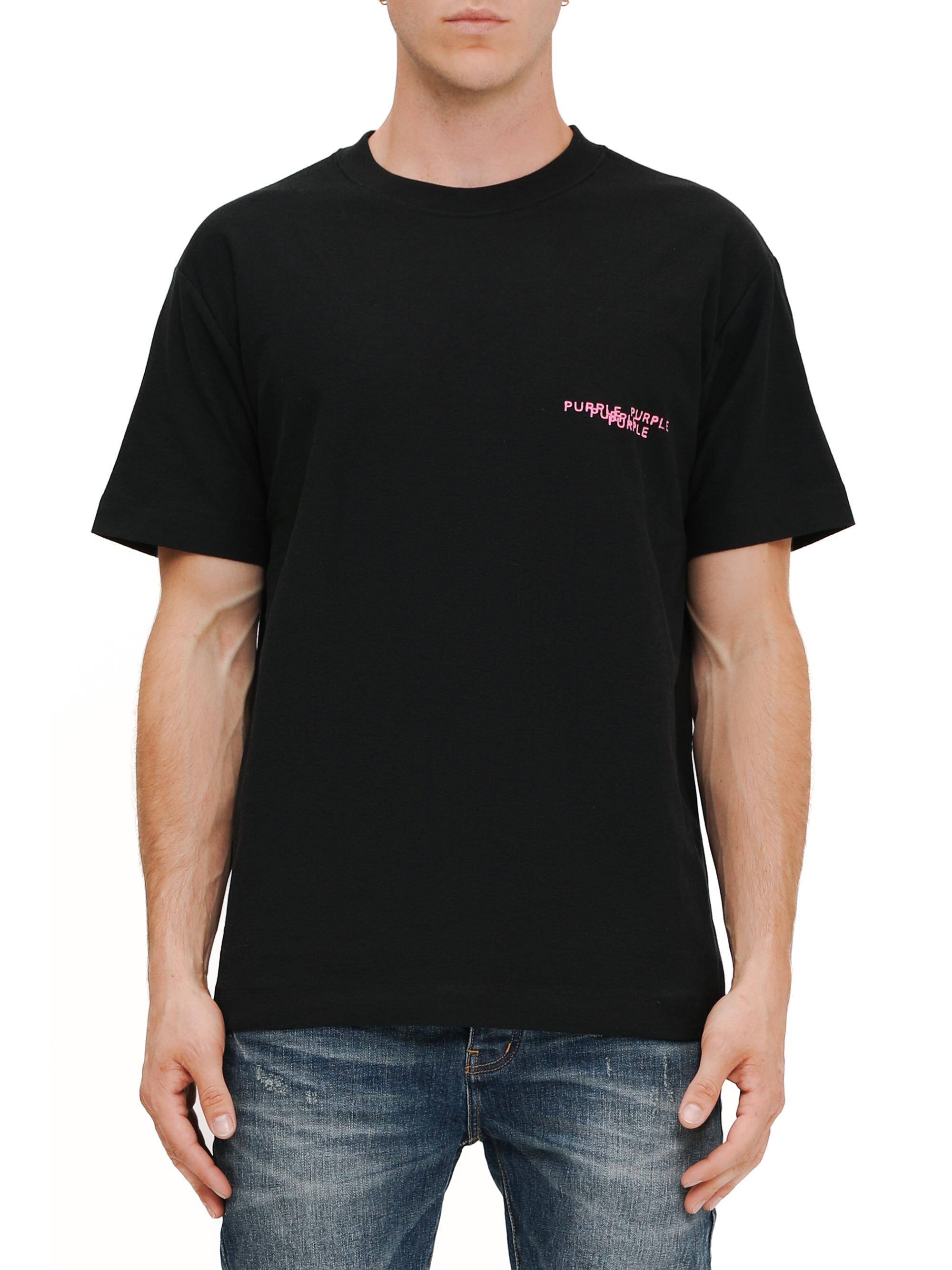 Purple Brand Men's Logo Textured Jersey T-Shirt - Black