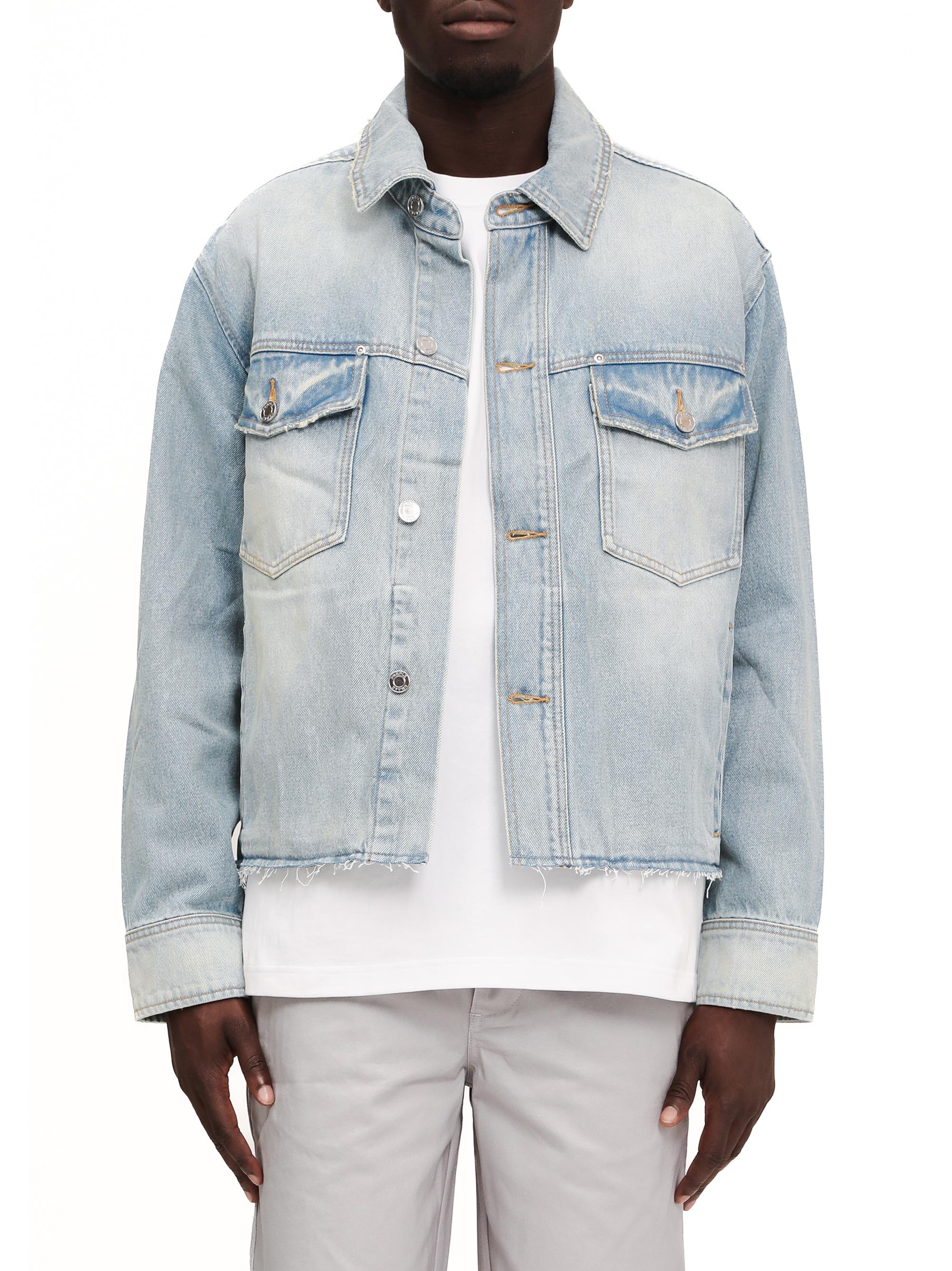 Purple Brand Men's Basalt Cut-Off Denim Shirt - Light Indigo