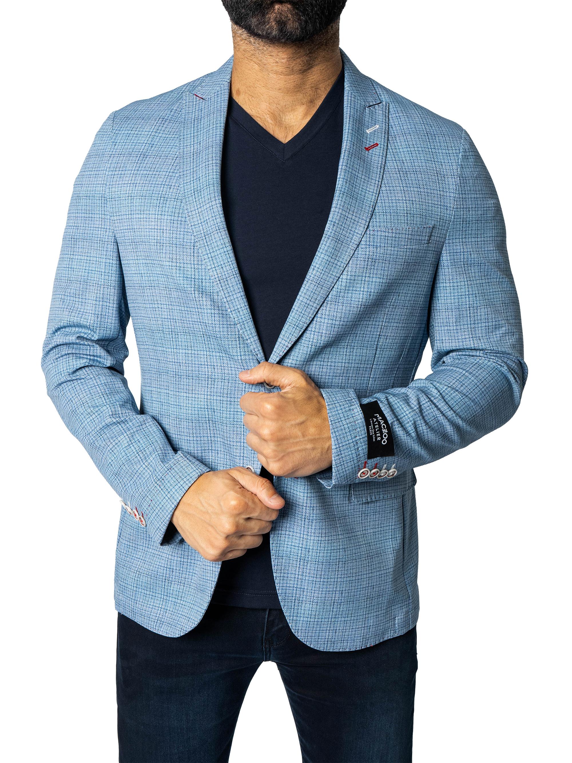 Maceoo Men's Unconstructed Descartes Blazer - Blue