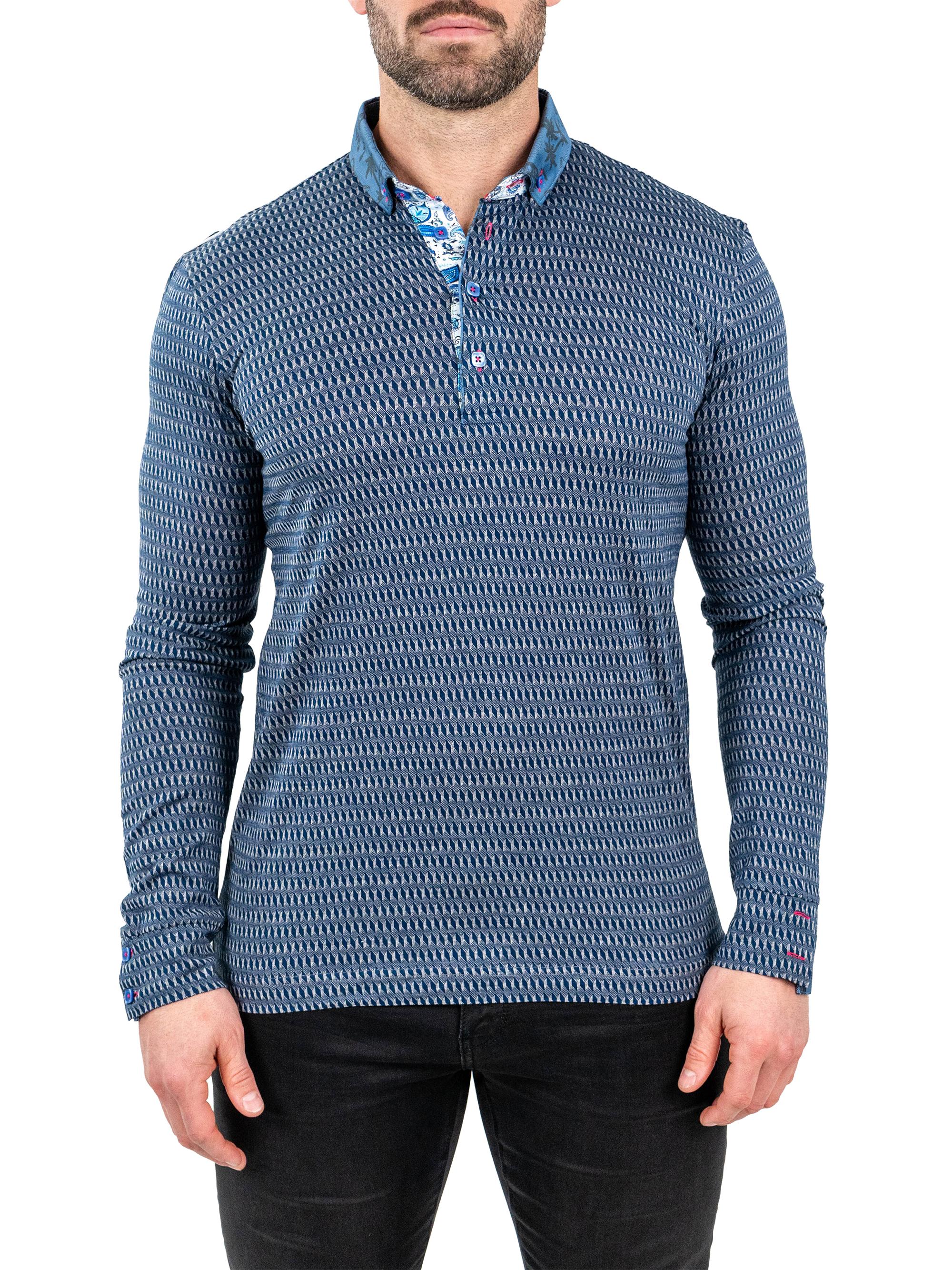 Maceoo Men's Newton Polo Shirt - Blue