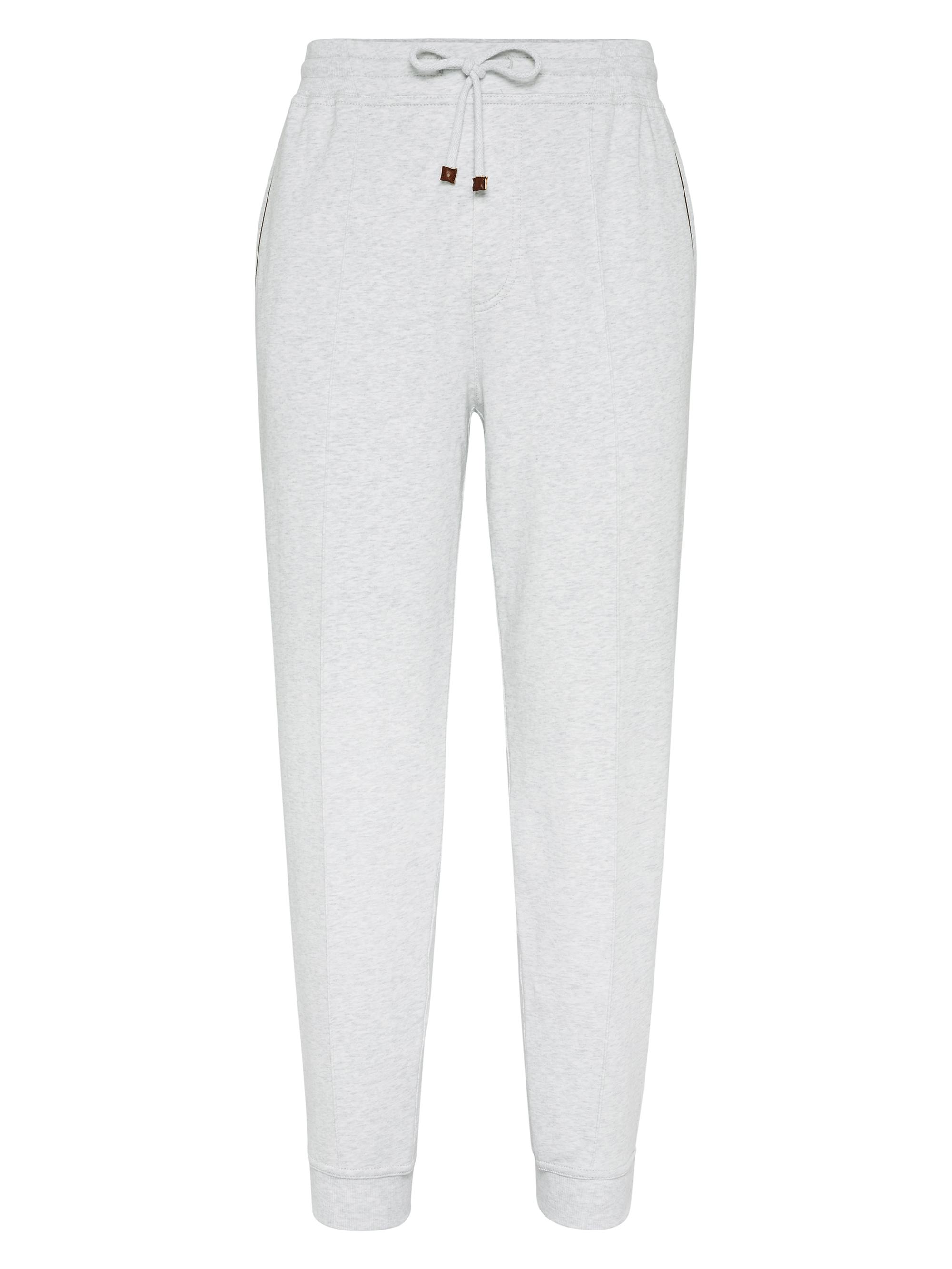 Brunello Cucinelli Men's Techno Cotton French Terry Trousers - Pearl