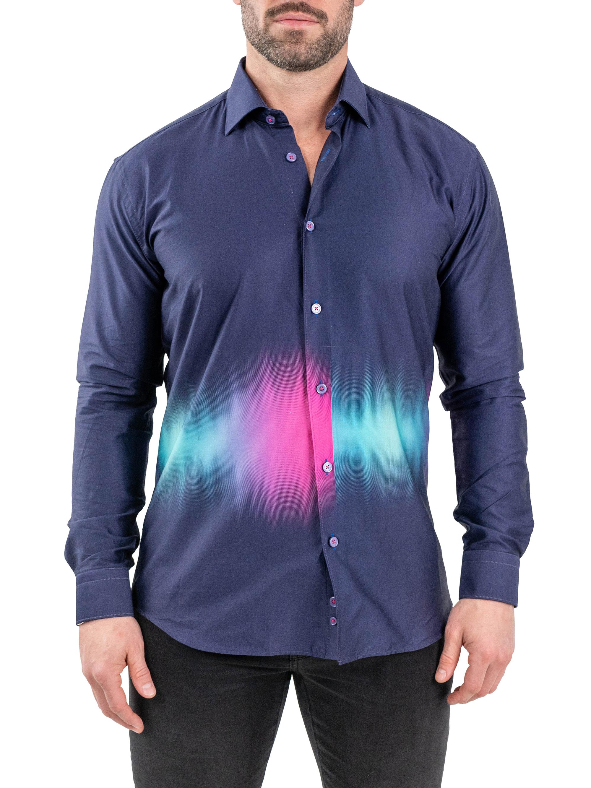 Maceoo Men's Fibonacci Aurora Shirt - Purple