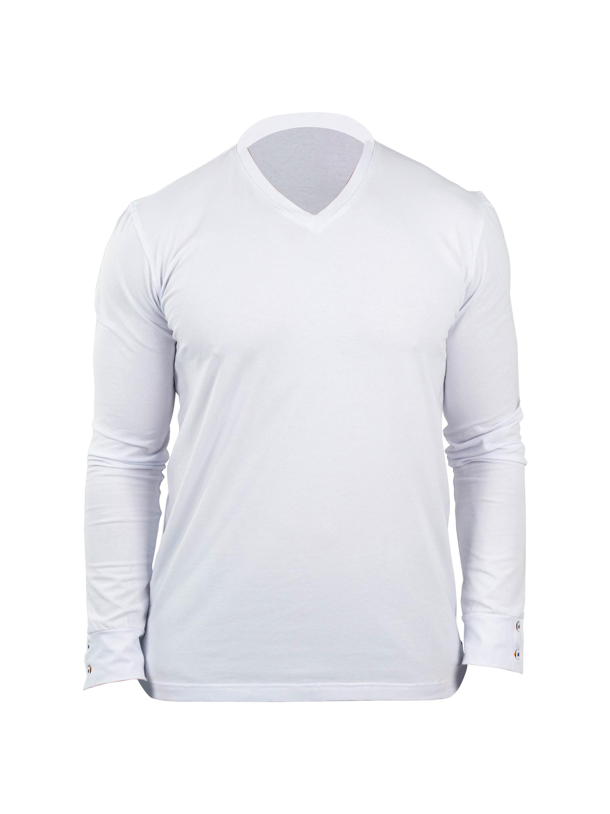 Maceoo Men's V-Neck Edison T-Shirt - White
