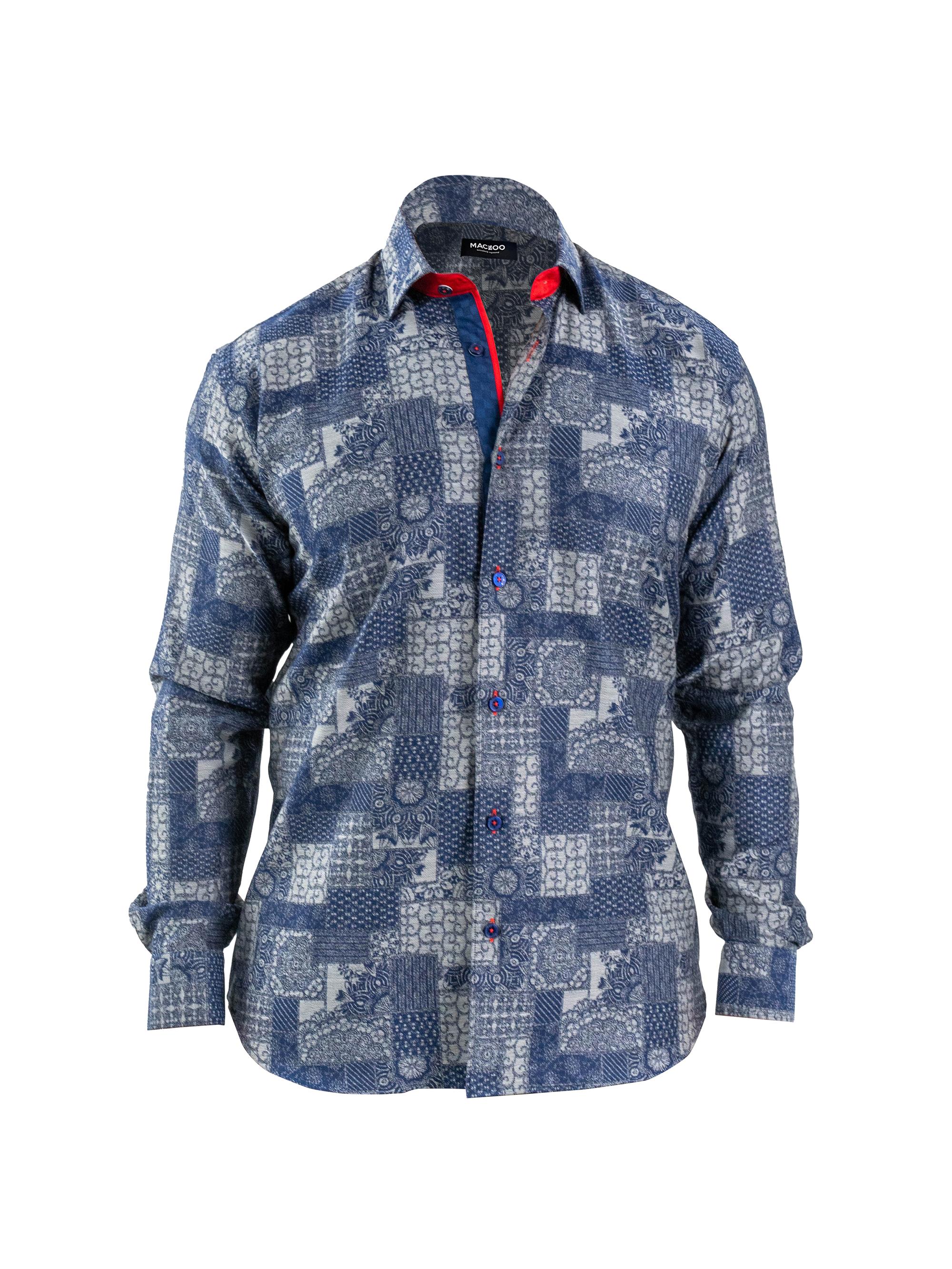 Maceoo Men's Einstein Jacq Vosaic Shirt - Blue Grey