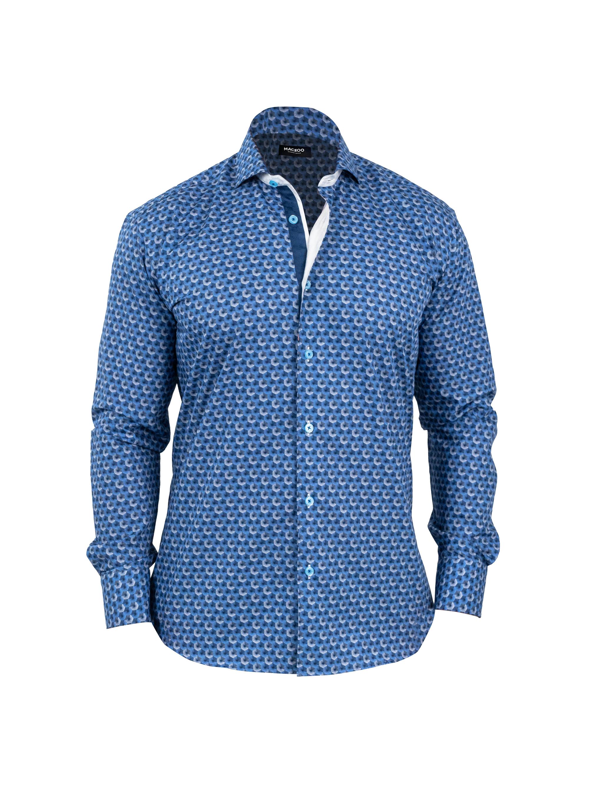 Maceoo Men's Einstein Stretch Hexafan Shirt - Blue