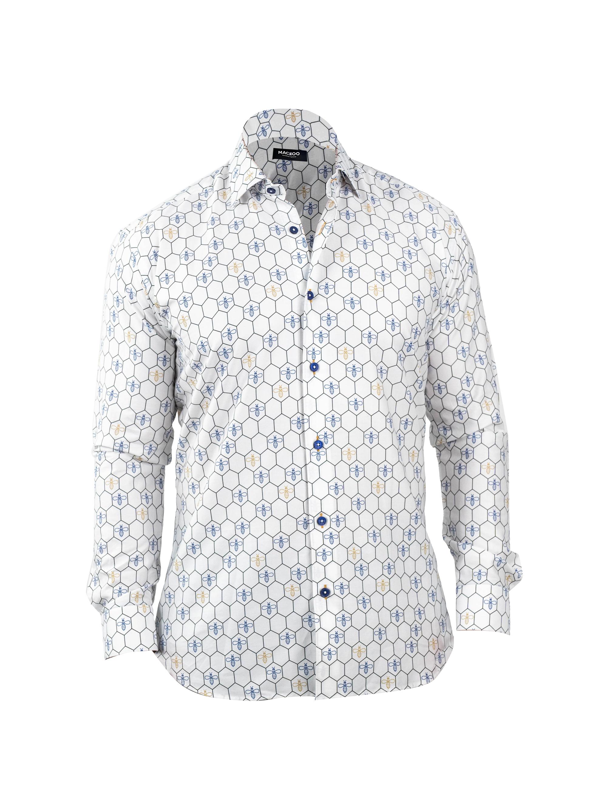 Maceoo Men's Fibonacci Bumblegon Shirt - White