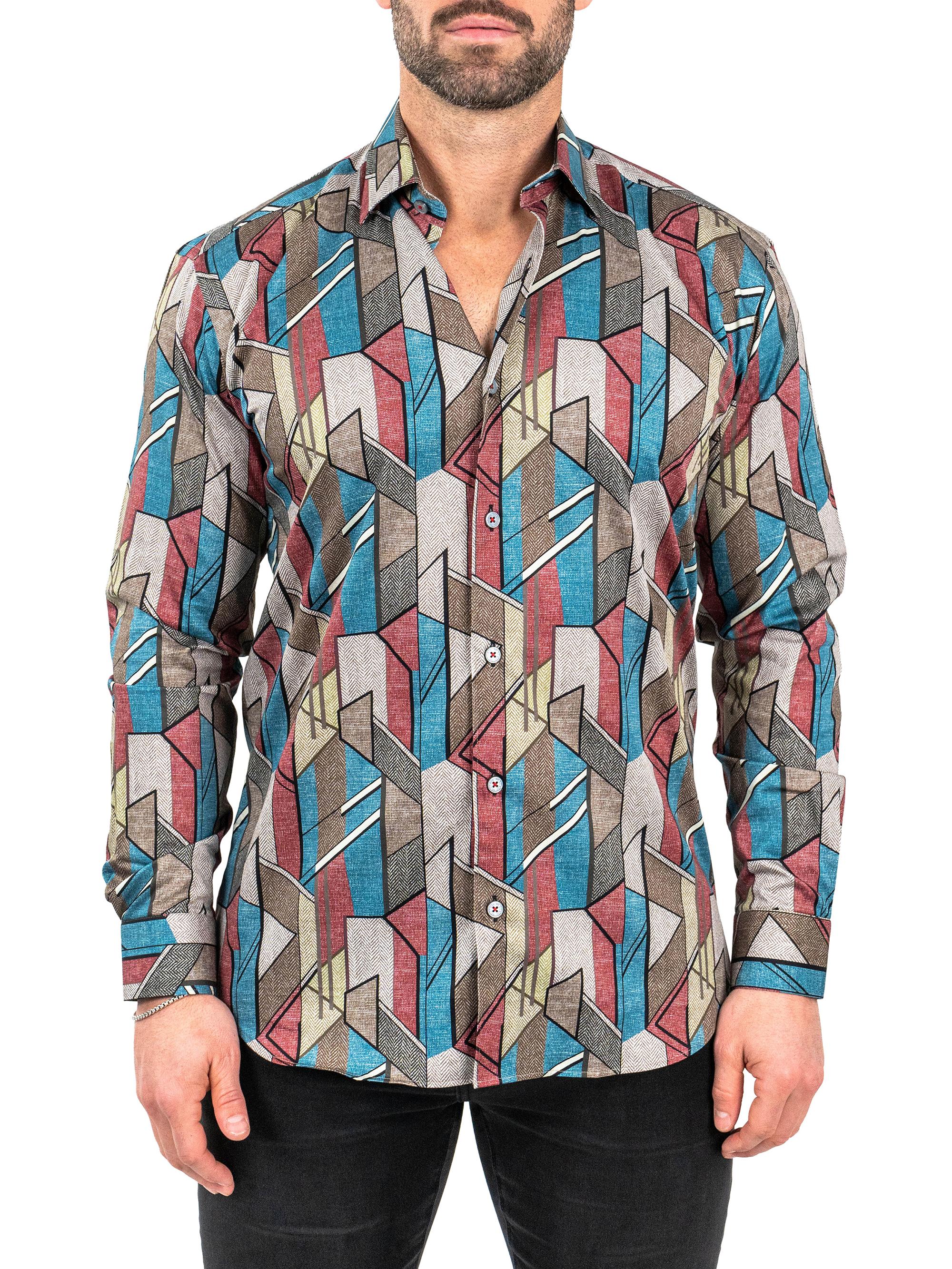 Maceoo Men's Fibonacci Picasso Shirt - Multicolored