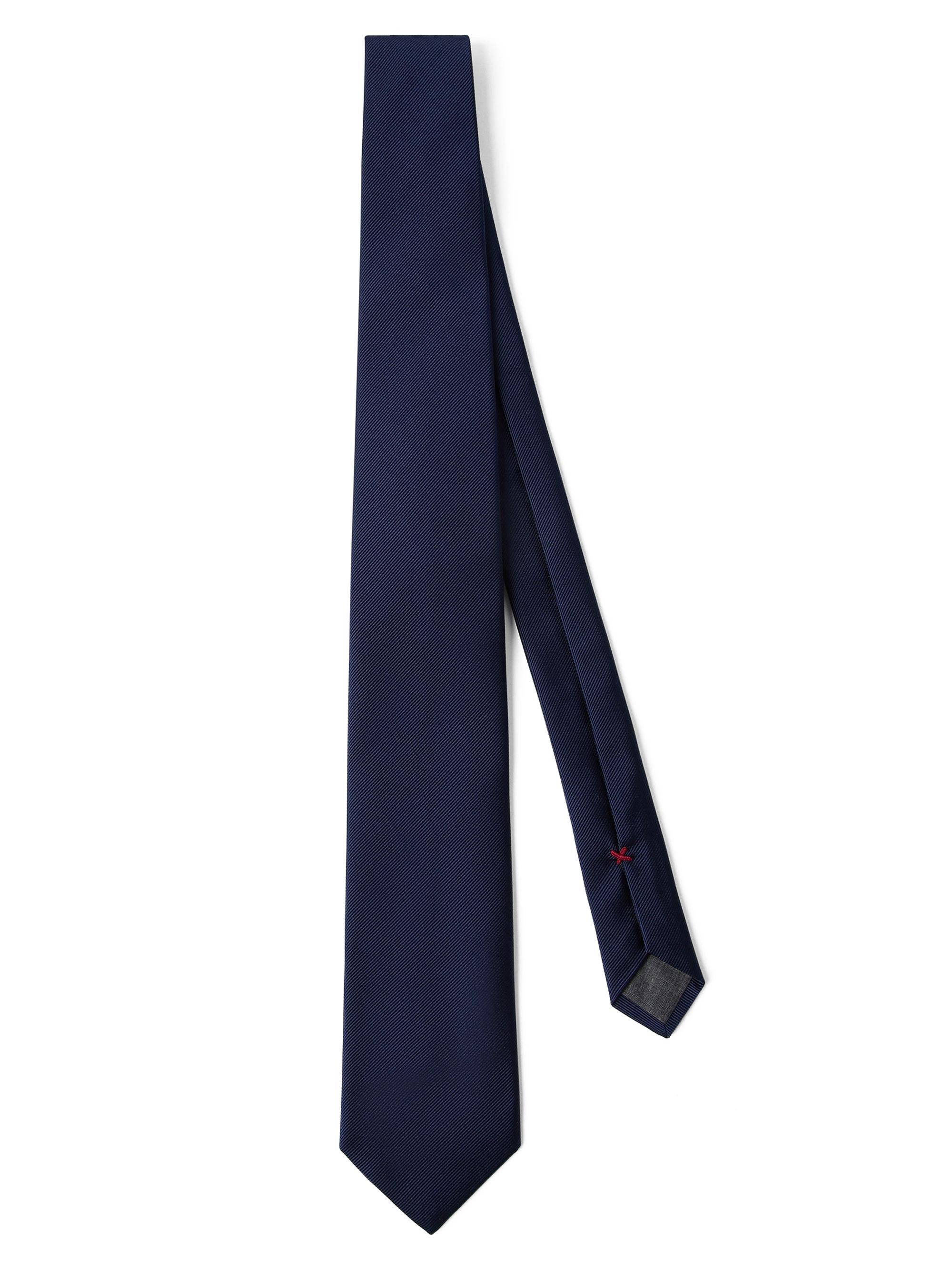 Brunello Cucinelli Men's Silk Twill Tie - Navy Blue