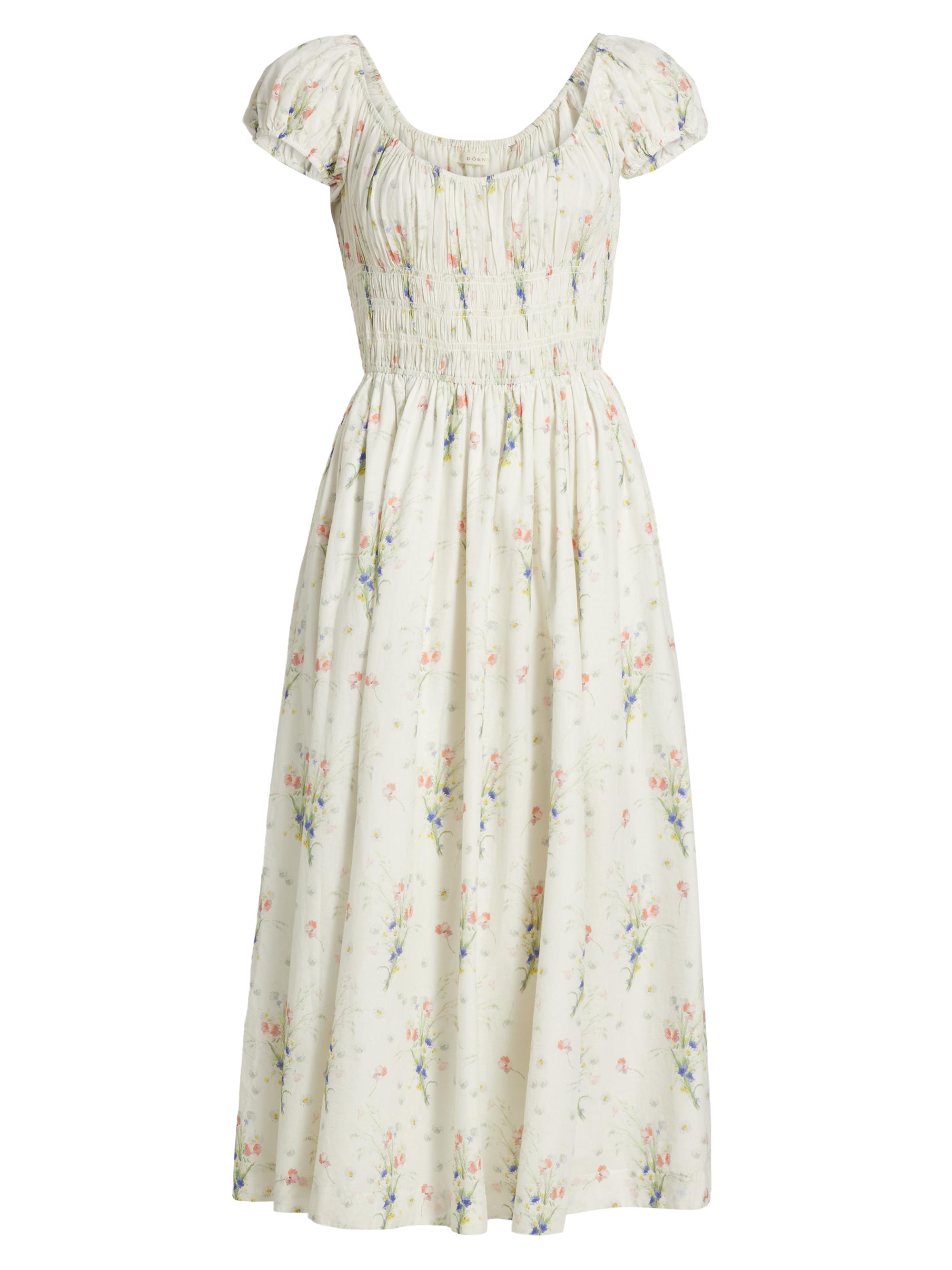 DÔEN Women's Quinley Floral Cotton Midi-Dress - Painted Bouquet