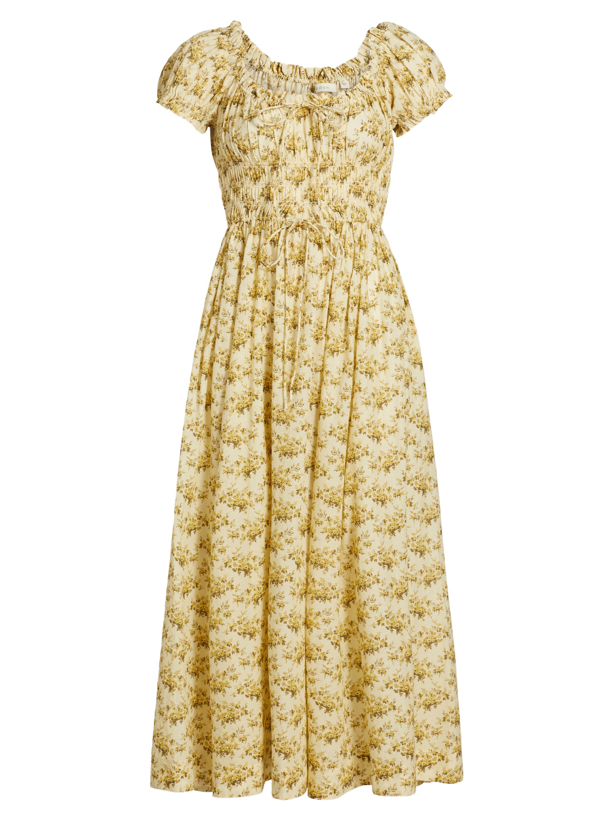 DÔEN Women's Ashlynn Floral Cotton Midi-Dress - Citron Rosier Floral