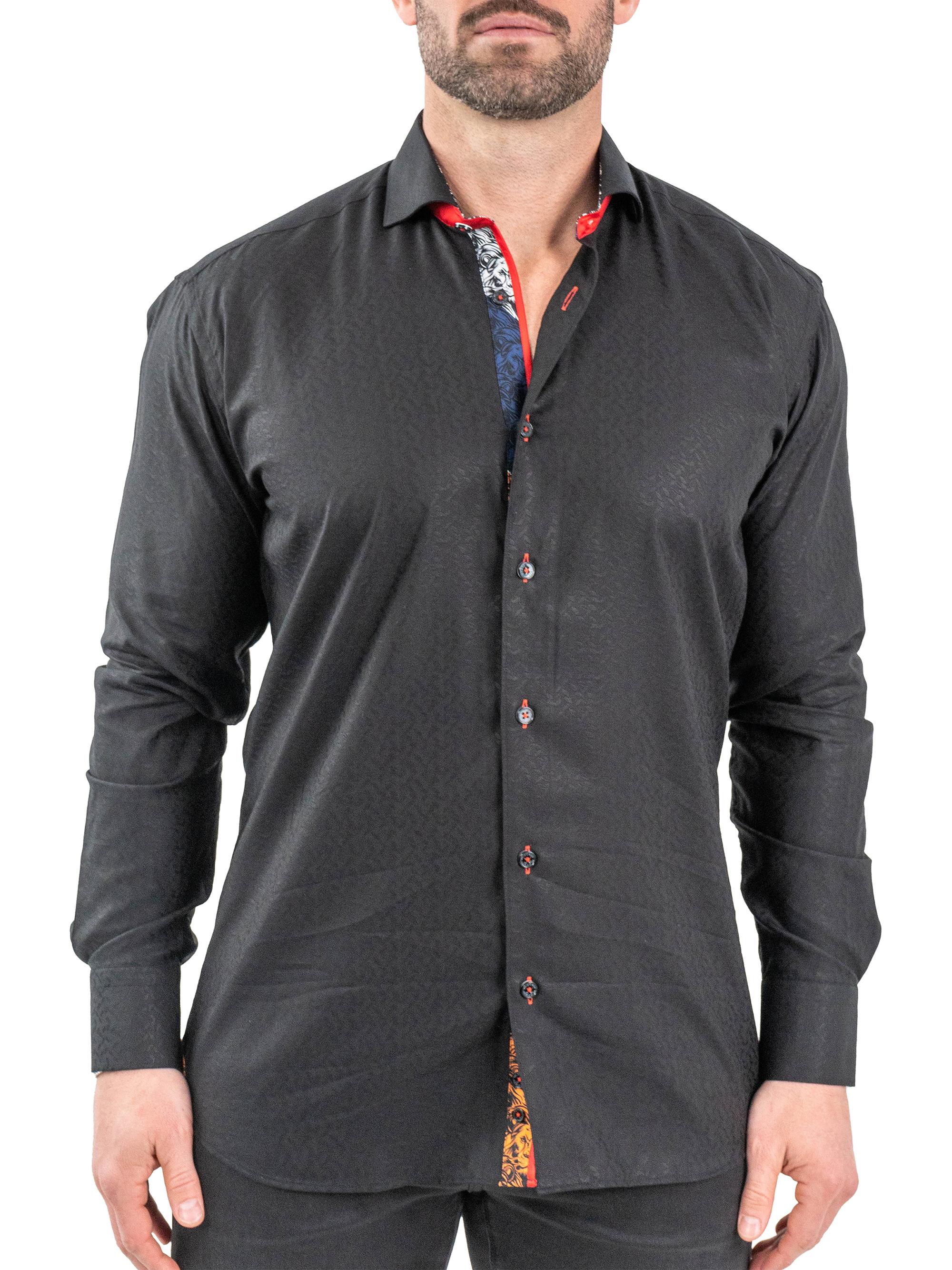Maceoo Men's Einstein Jacq Wings Shirt - Black