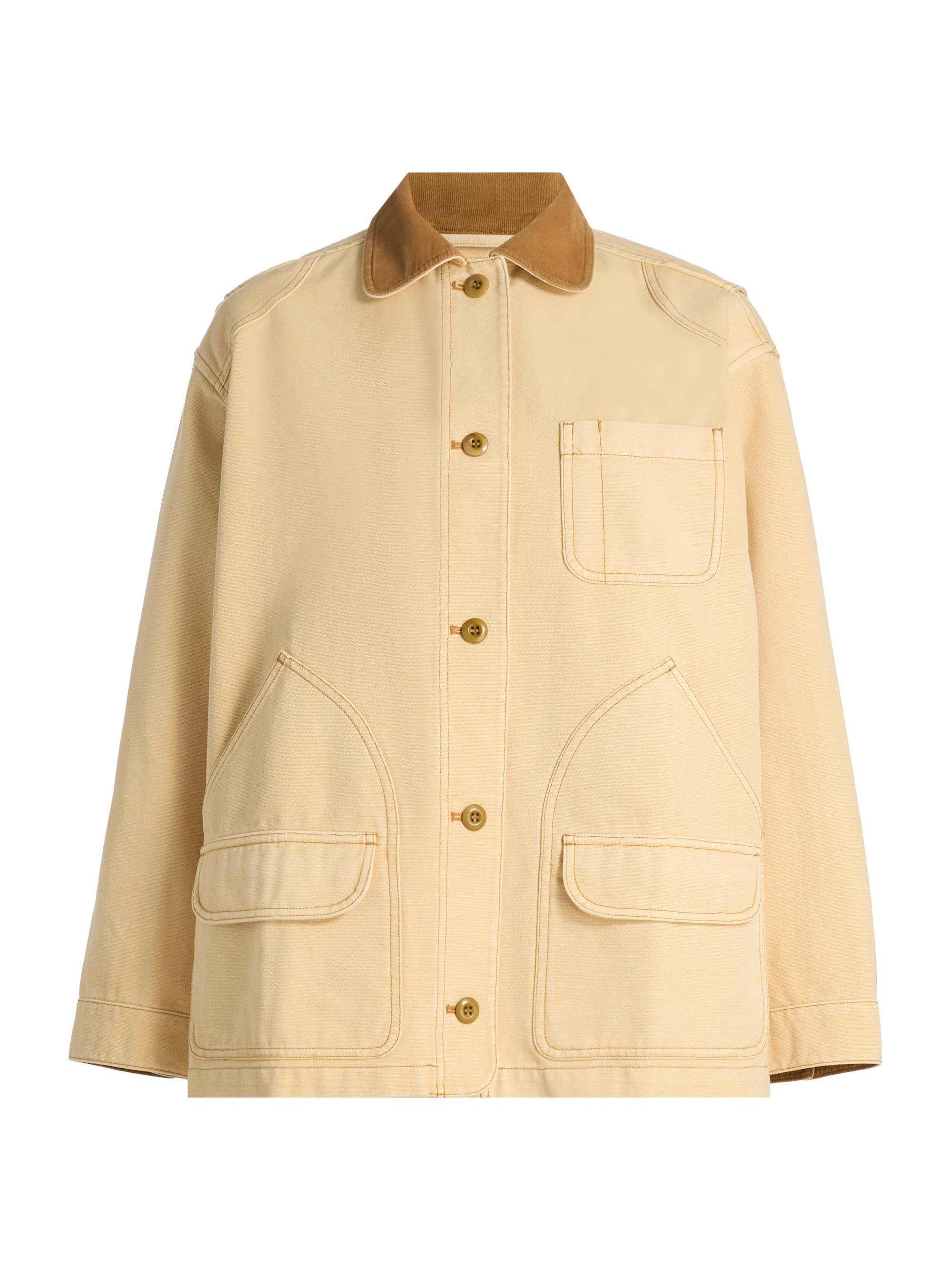 DÔEN Women's Pascale Contrast Collar Jacket - Straw