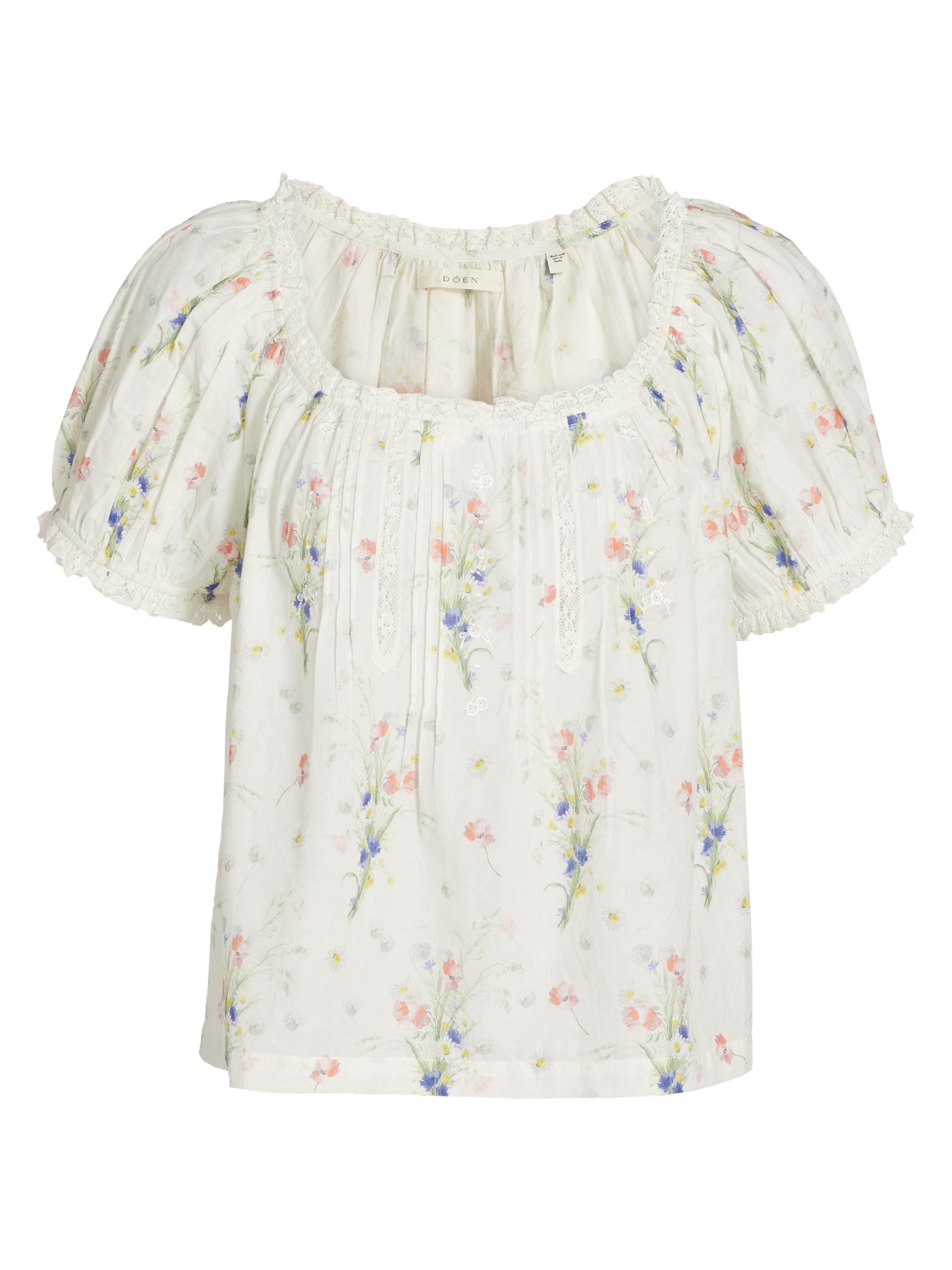 DÔEN Women's Frederica Floral Cotton Top - Painted Bouquet