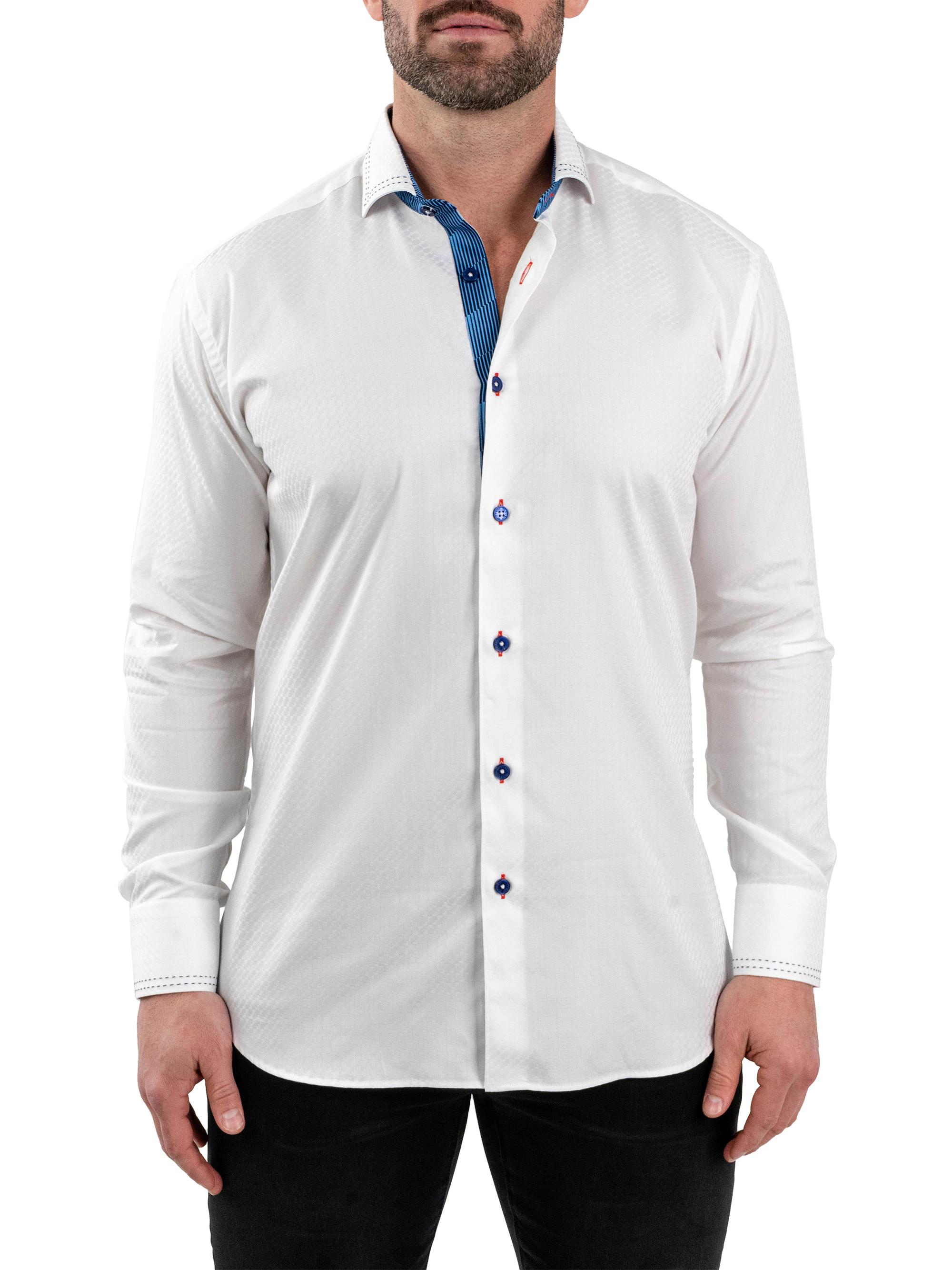Maceoo Men's Einstein Jacq Shirt - White