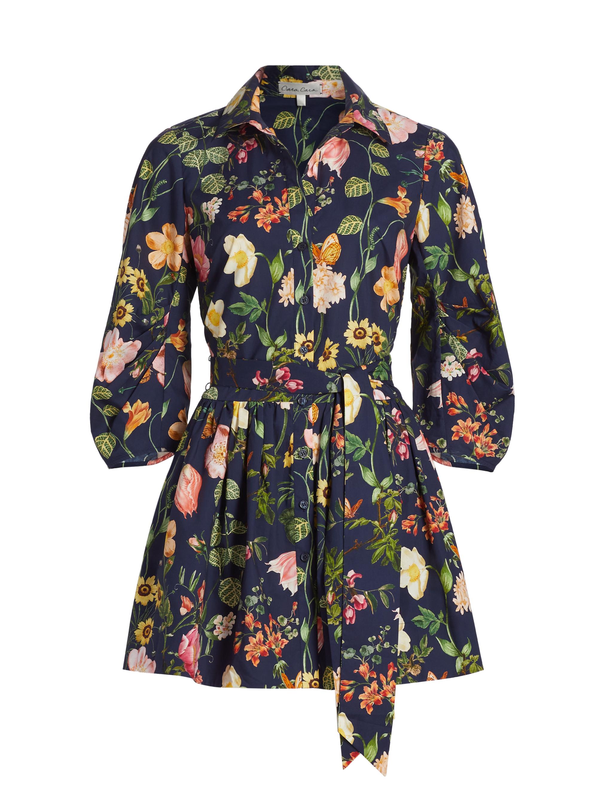 Cara Cara Women's Raya Floral Cotton Minidress - Stems Evening Blue