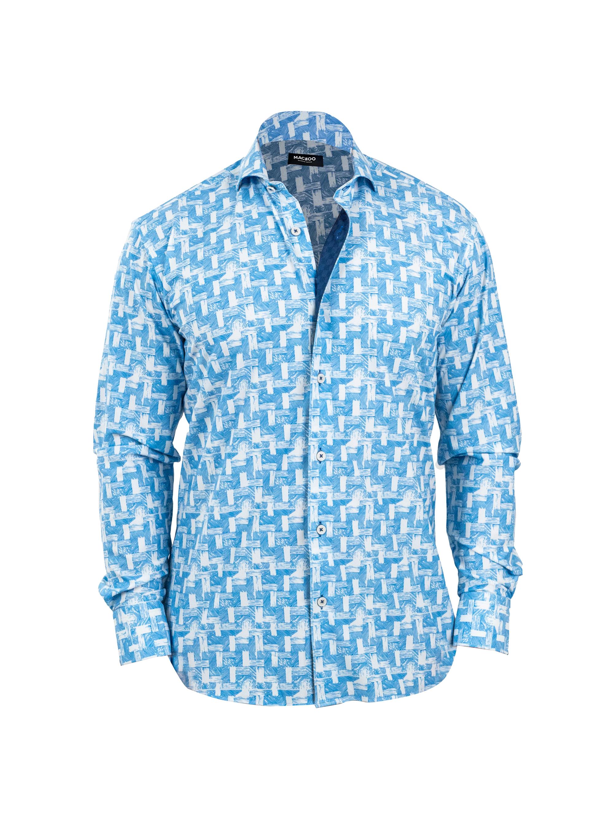 Maceoo Men's Einstein Stretch Shirt - Blue