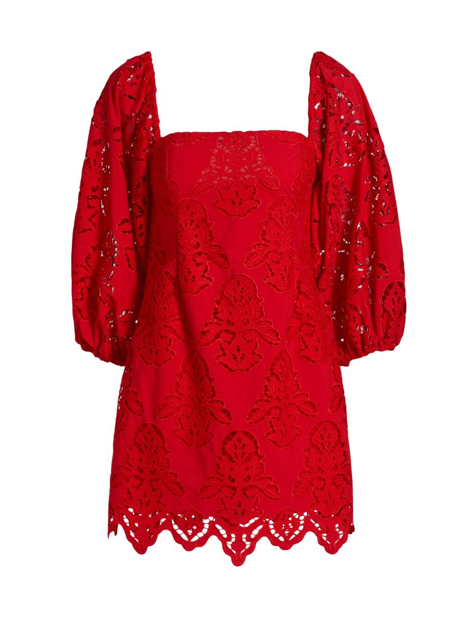 Cara Cara Women's Montauk Cotton Lace Minidress In Red
