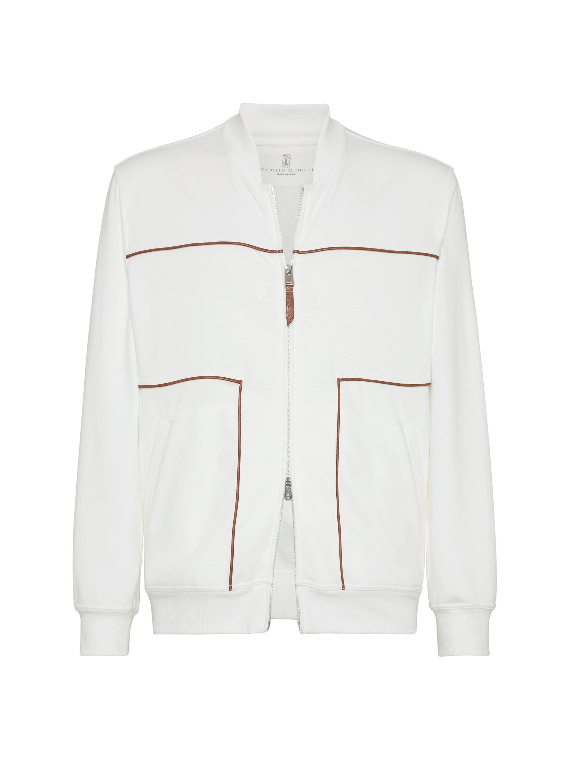 Brunello Cucinelli Men's Techno Cotton French Terry Sweatshirt - Off White