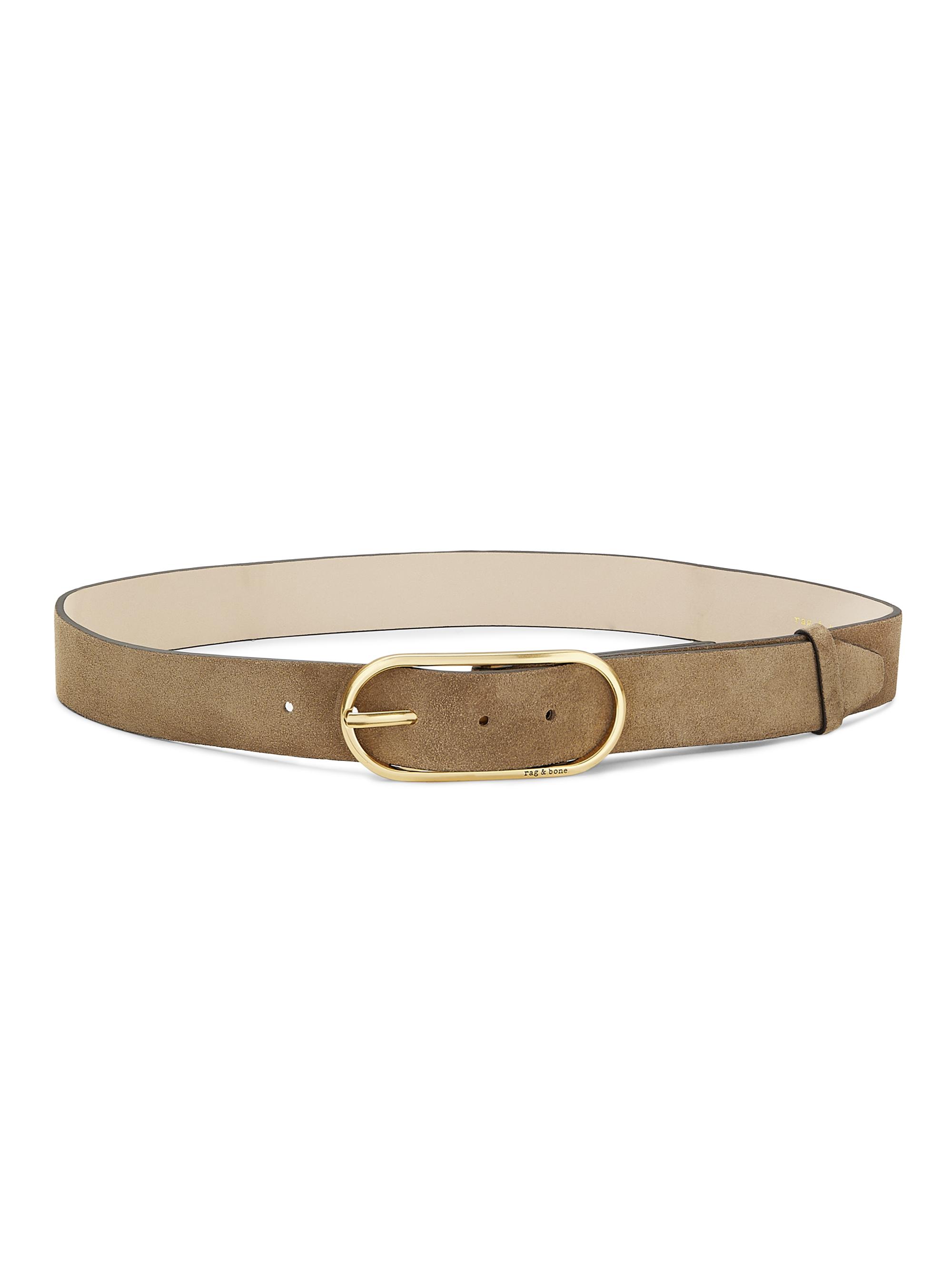 rag & bone Women's Rounded Rebound Leather Belt - Camel