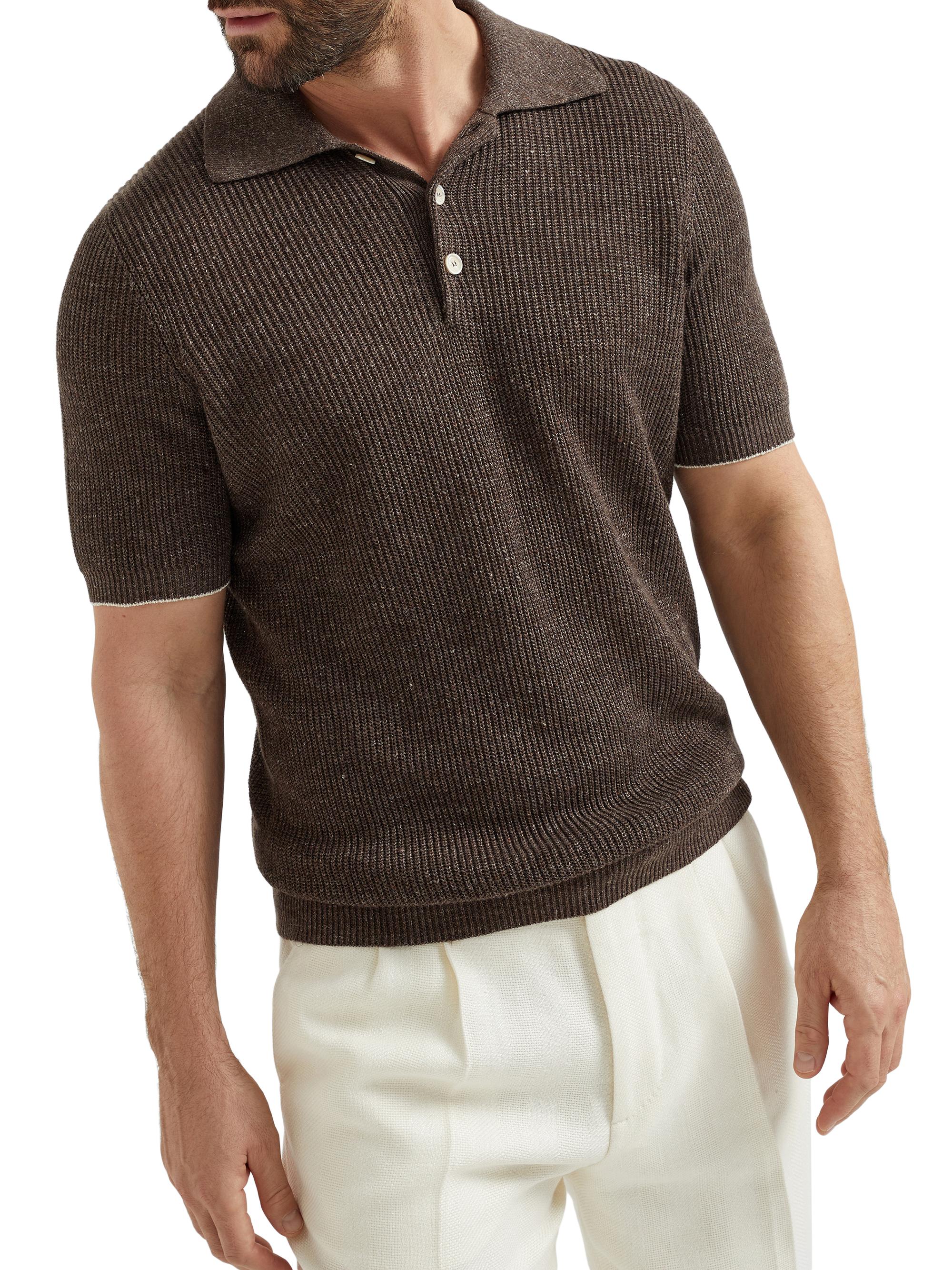 新品/CLUBHAUS RibbedHem Polo - Khaki L Khaki Smart Ribbed 1/4 Zip