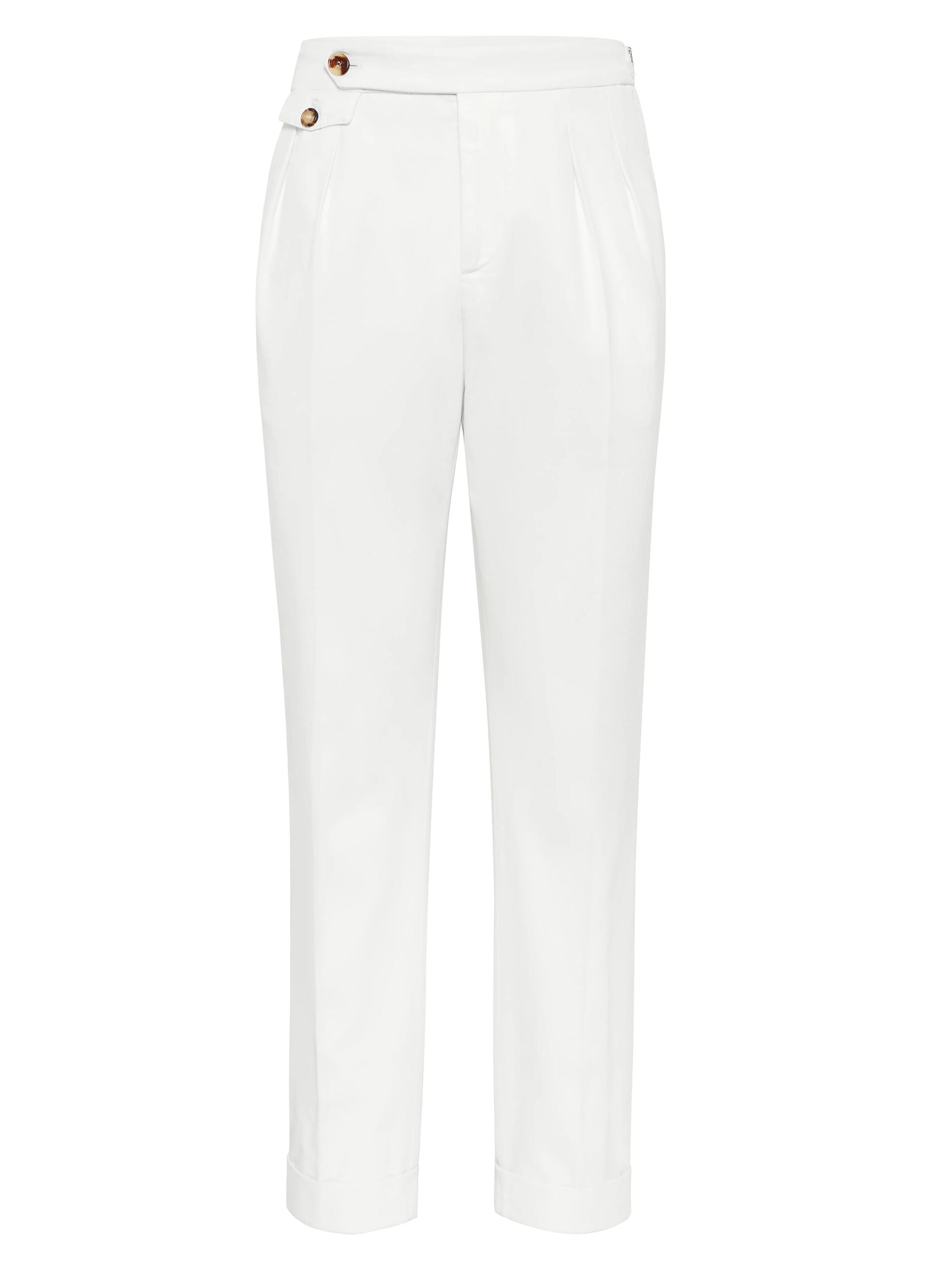 Brunello Cucinelli Men's Garment Dyed Tailor Fit Trousers - Snow