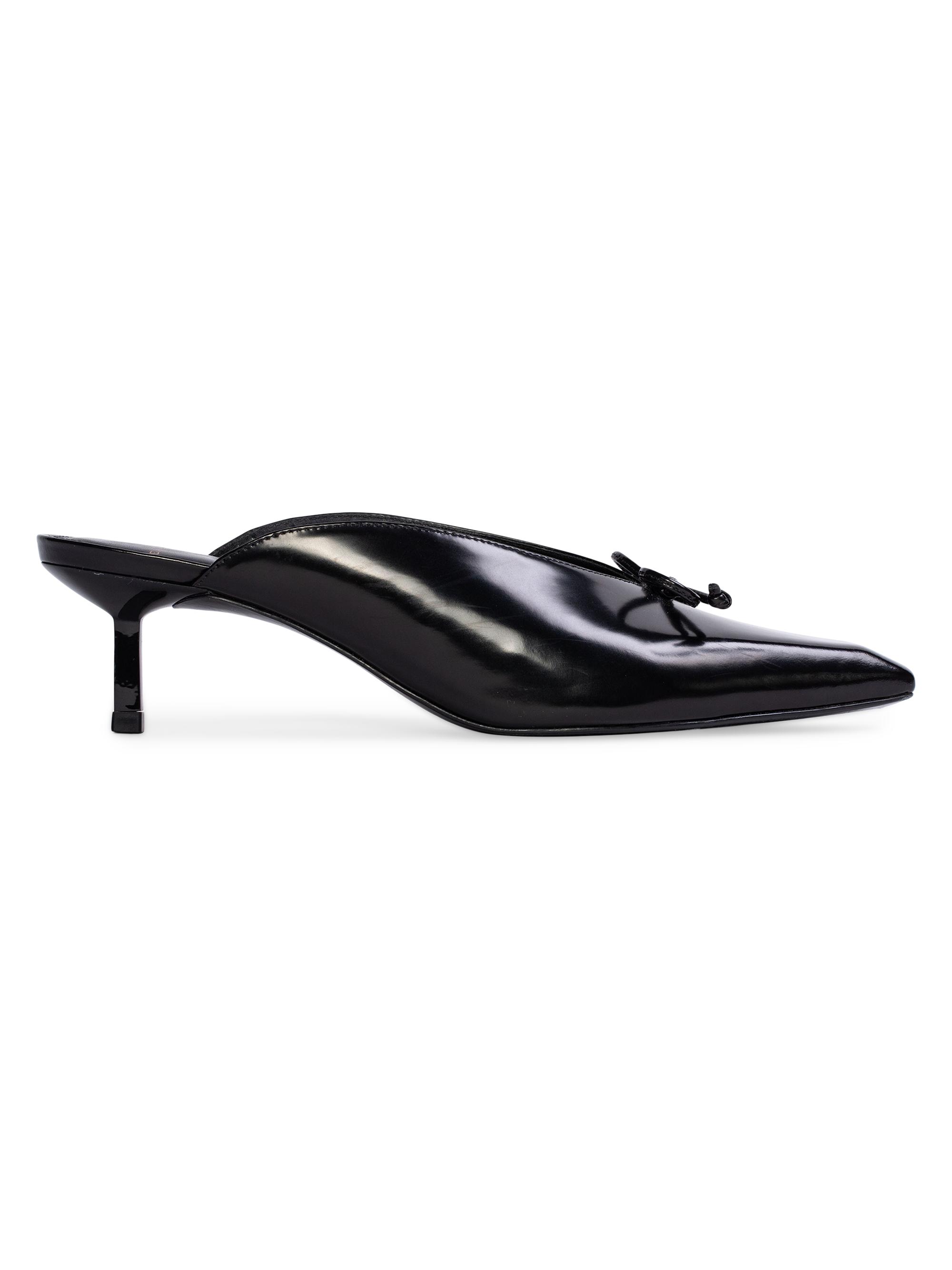 Black Suede Studio Women's Vie 50MM leather Mules - Black Leather