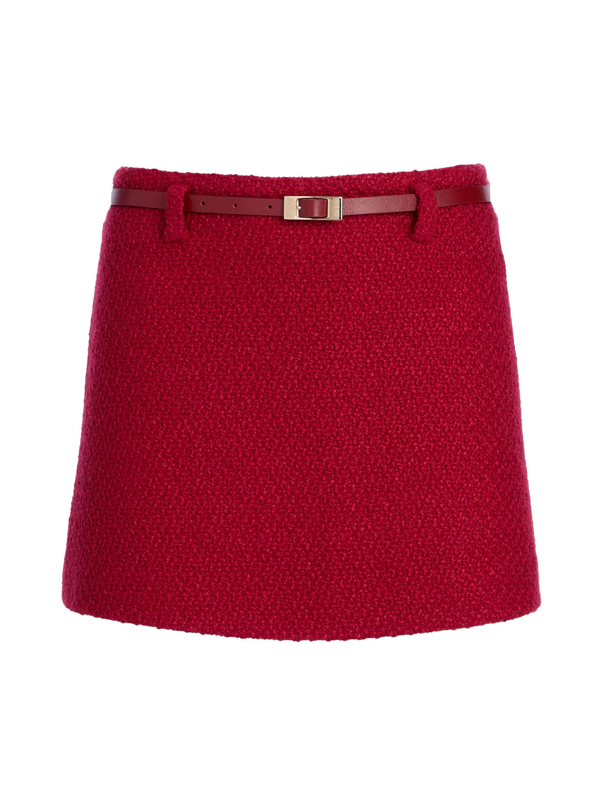 Ser.o.ya Women's Karla Boucle Mini Skirt - Ruby Red