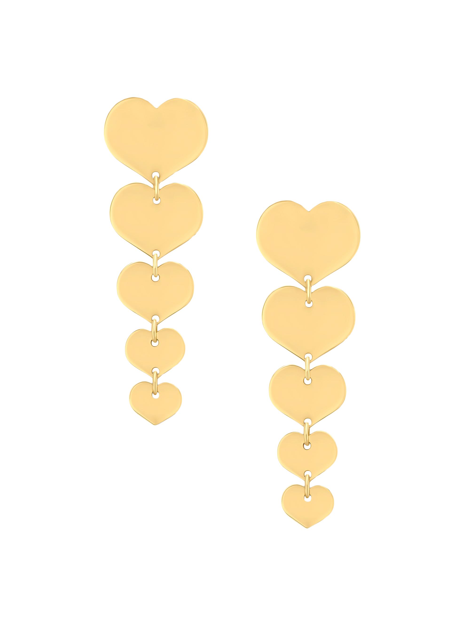 Jia Jia Women's Love 14K Yellow Gold Heart Drop Earrings - Gold