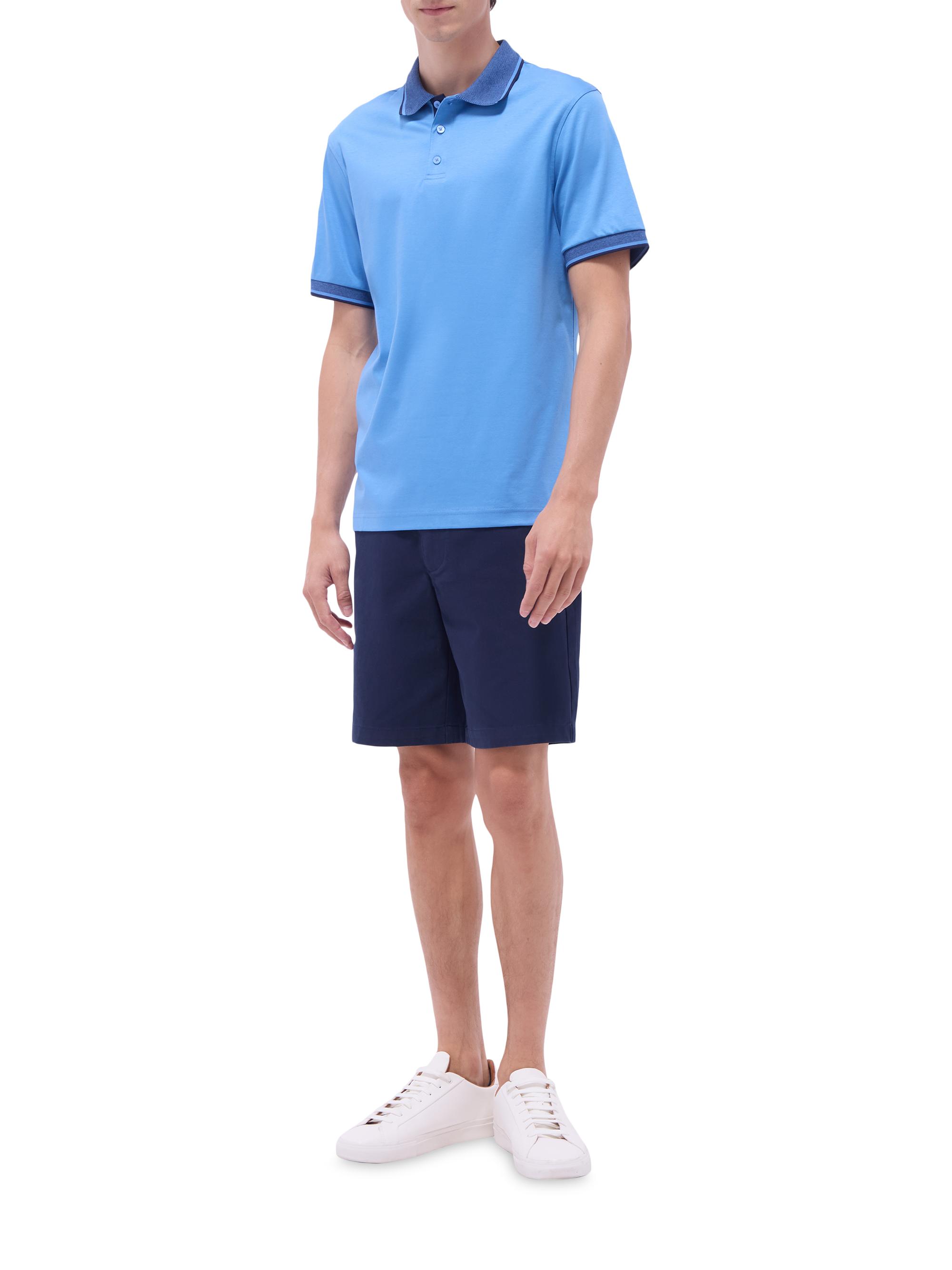 Bugatchi Men's Three-Button Polo Shirt - Classic Blue