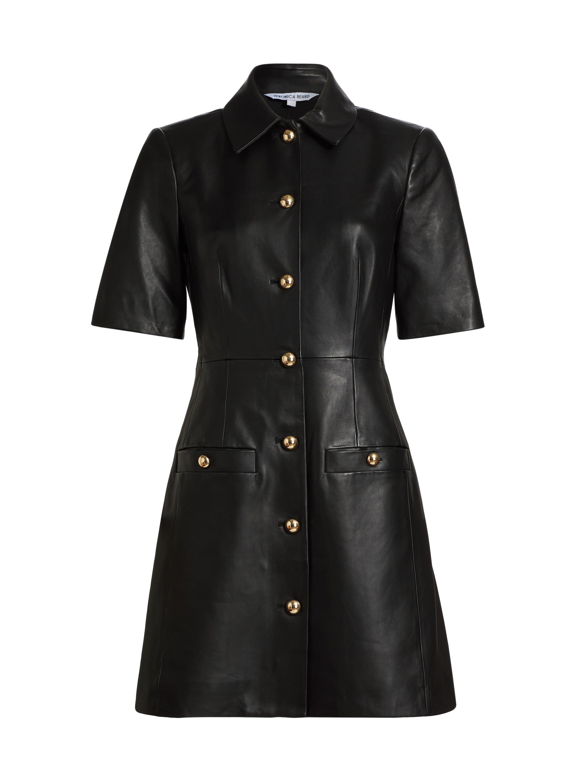 Veronica Beard Women's Paige Leather Minidress - Black
