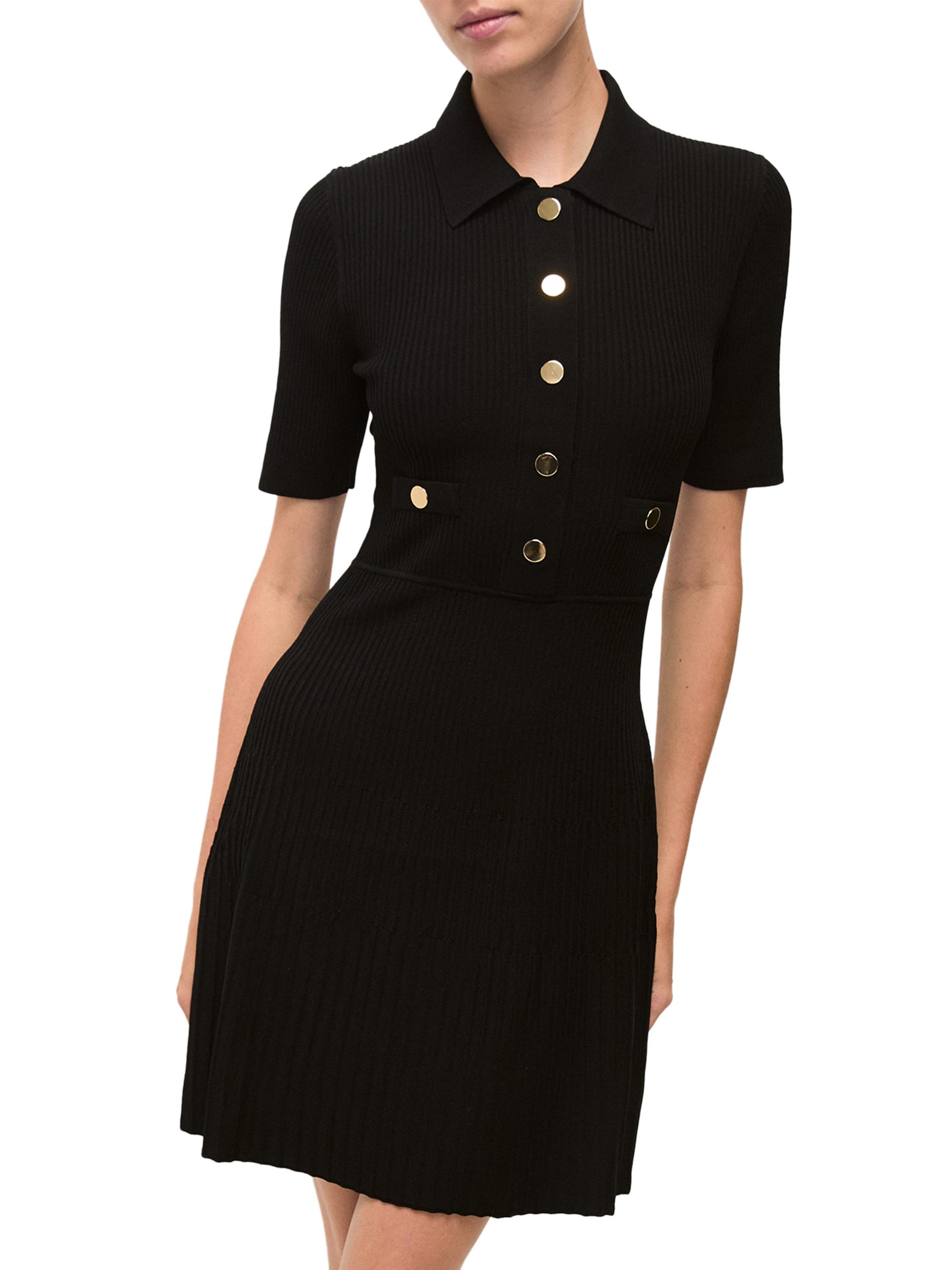 Veronica Beard Women's Lauper Rib-Knit Sweaterdress - Black