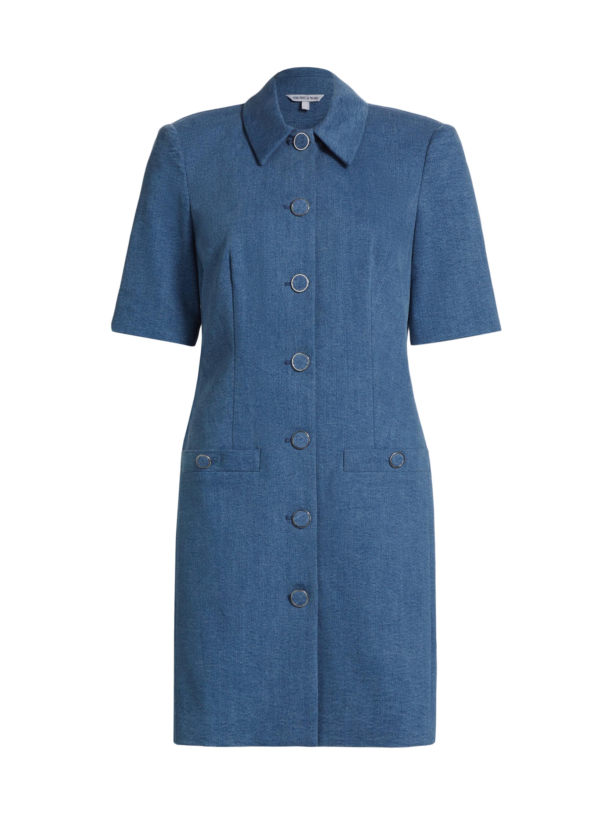 Veronica Beard Women's Paige Mini Shirtdress - Sea Glare