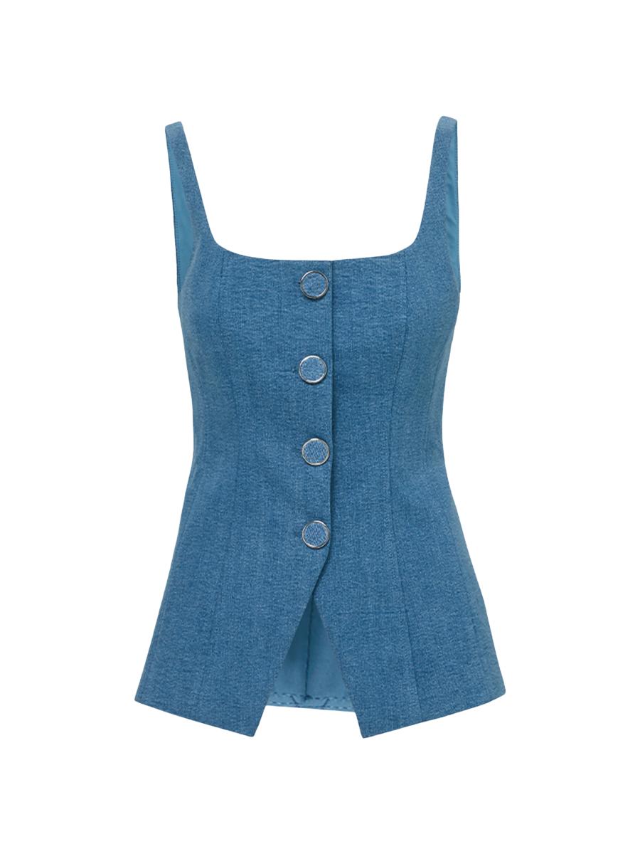 Veronica Beard Liana Tailored Stretch-Cotton Top | Saks