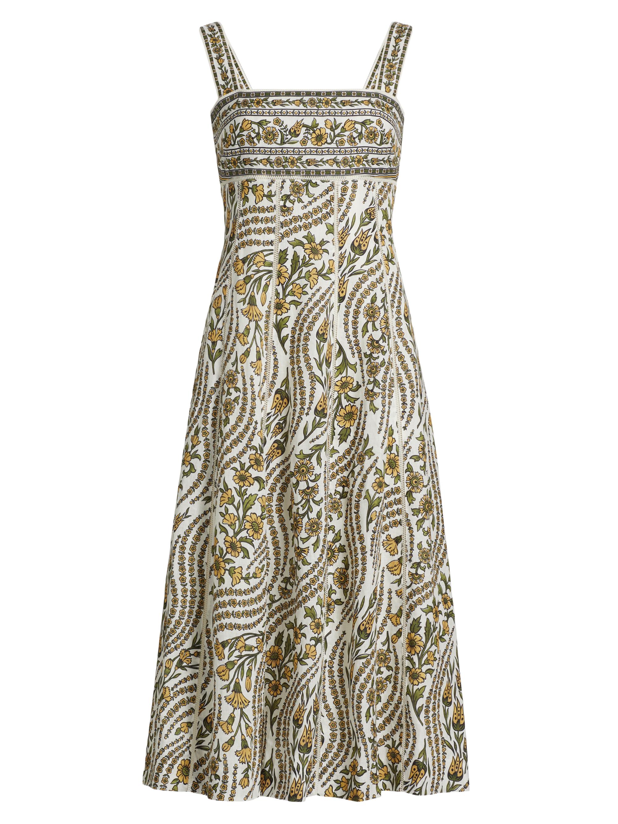 Veronica Beard Women's Rye Floral Linen Dress - Dove Multi