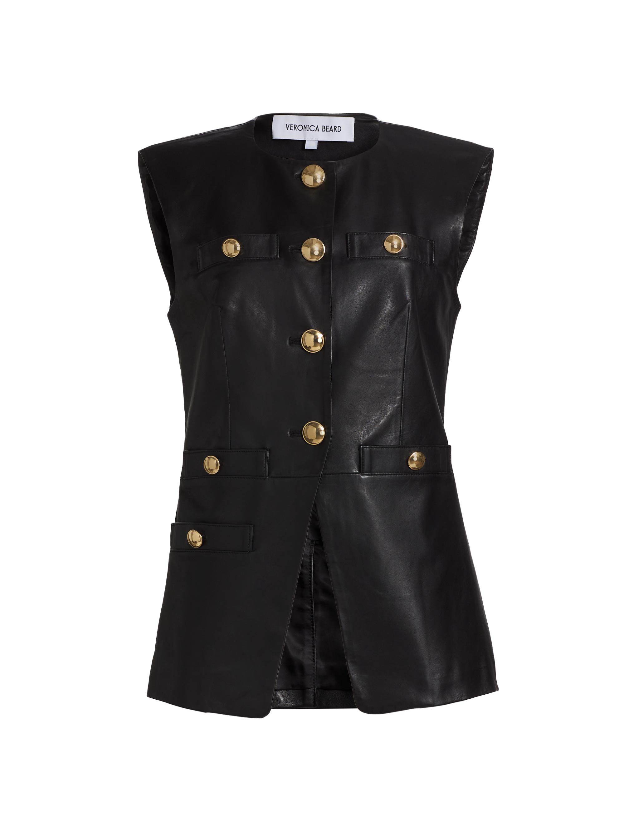 Veronica Beard Women's Tamara Leather Vest - Black