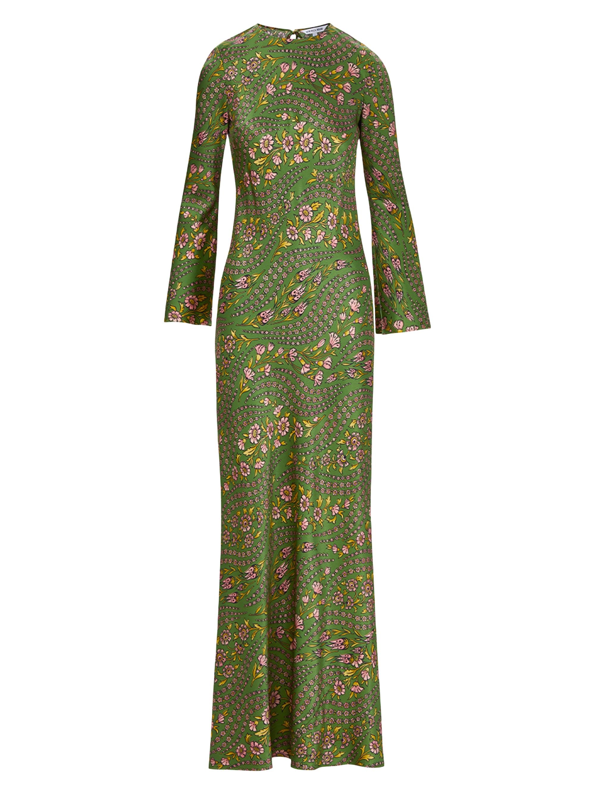 Veronica Beard Women's Gemma Printed Stretch Silk-Blend Maxi Dress - Lemongrass Multi