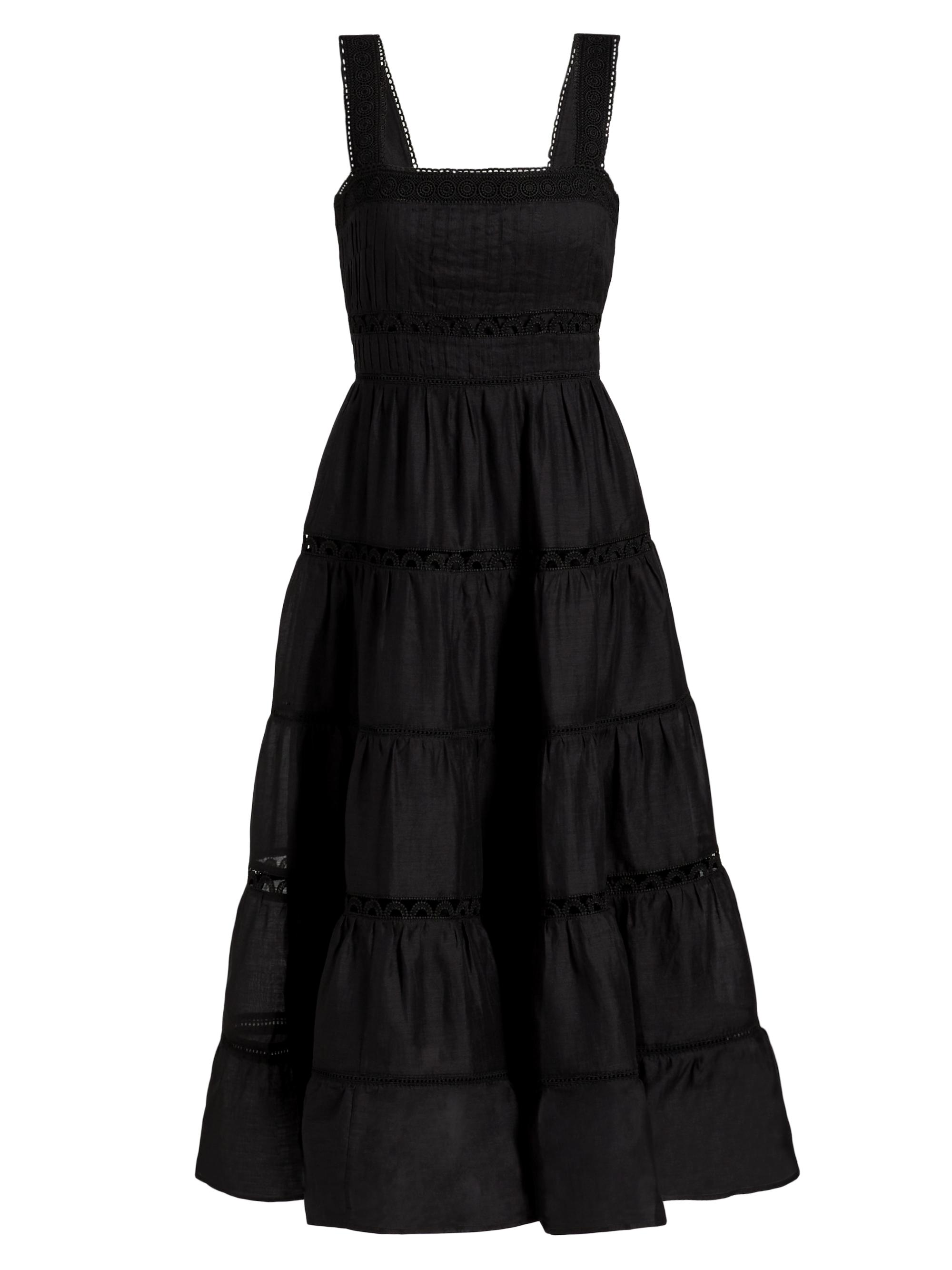 Veronica Beard Lucien Tiered Ramie A-Line Midi-Dress | Saks Fifth