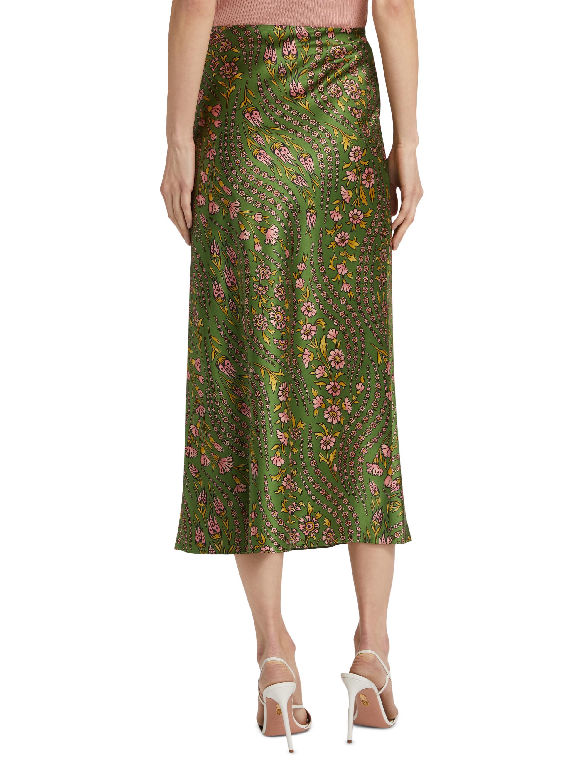 Veronica Beard Clover Printed Silk-Blend Skirt | Saks Fifth Avenue