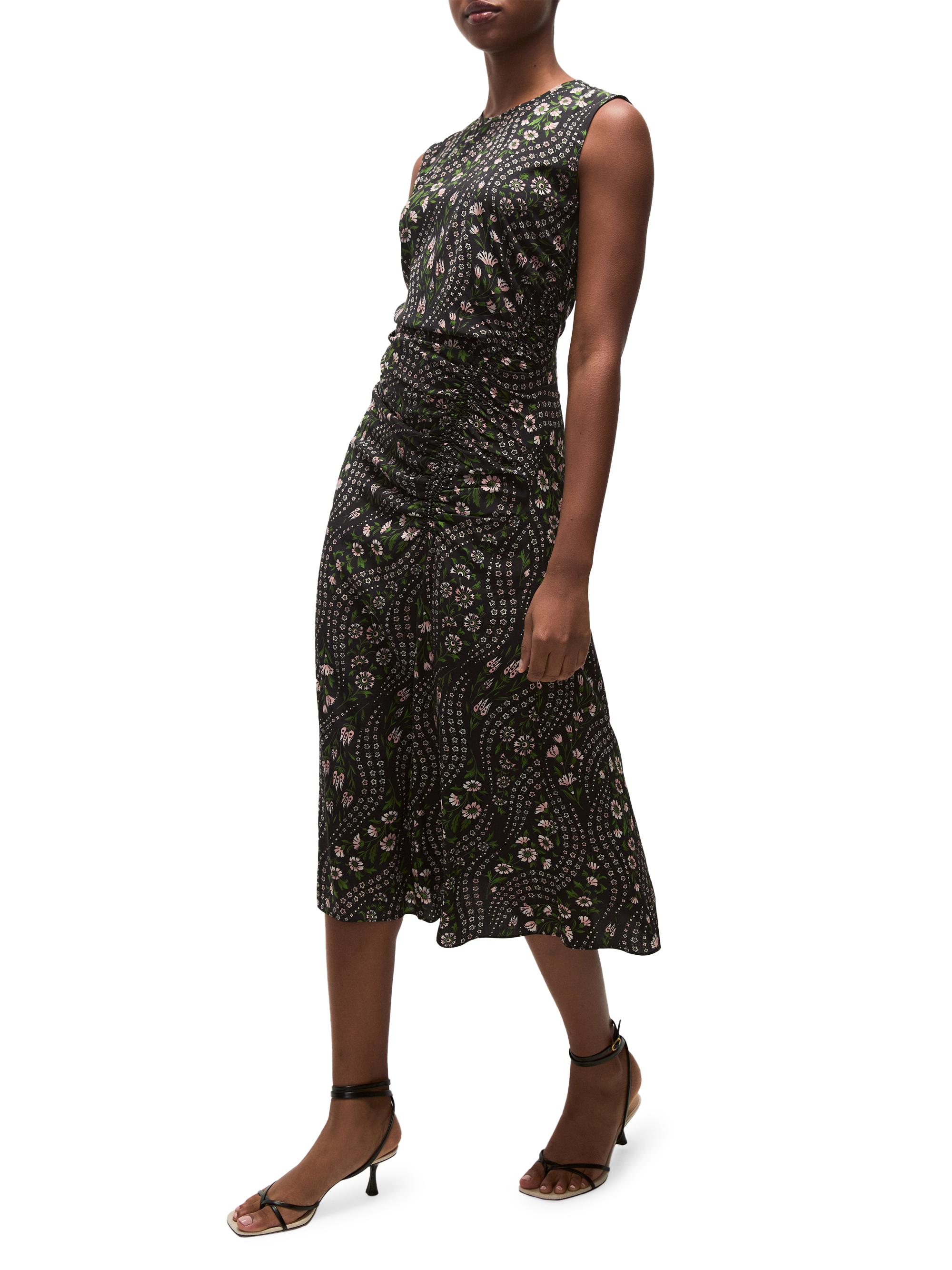 knee length dresses for ladies Black Satin Midi Dress – Gabi Swimwear main image 1