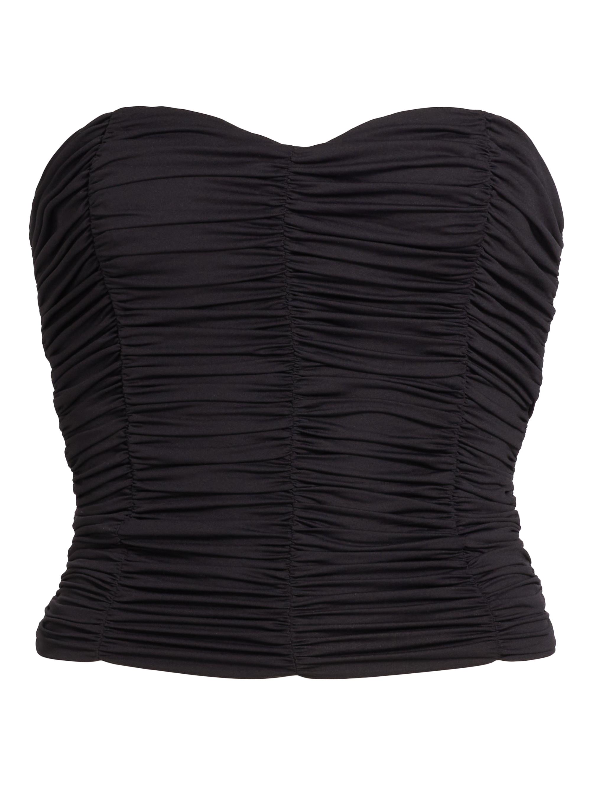 Kiki de Montparnasse Women's Echauffe Ruched Bustier Top - Black