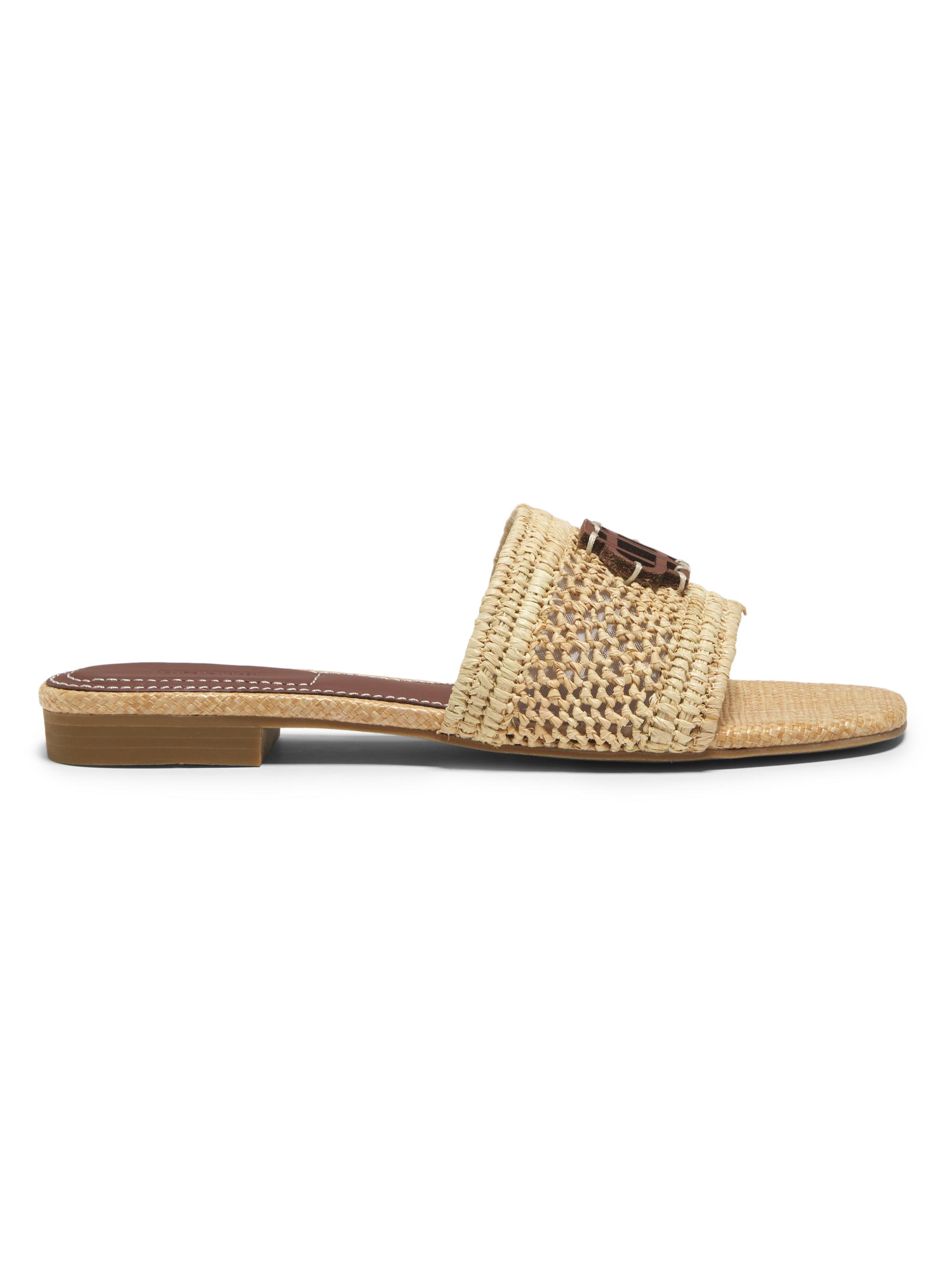 SIMKHAI Women's Delphi Raffia Flat Sandals - Natural